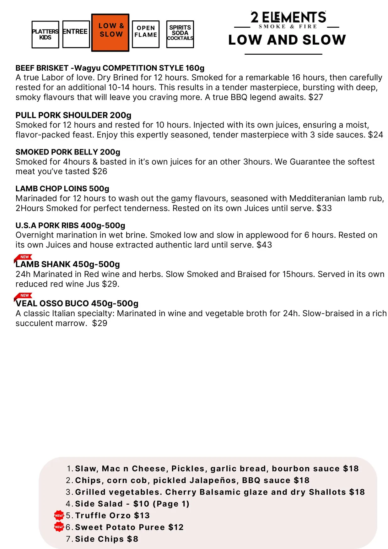2 Elements Eastland menu, page 4