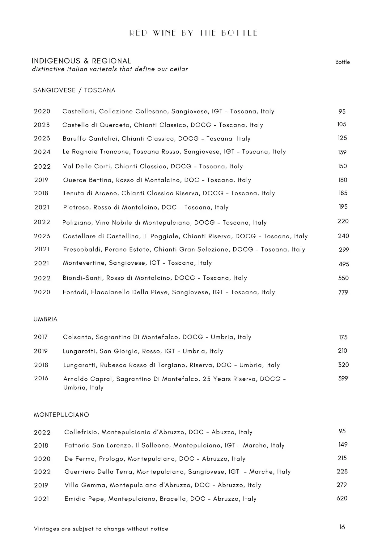 Antica menu, page 20