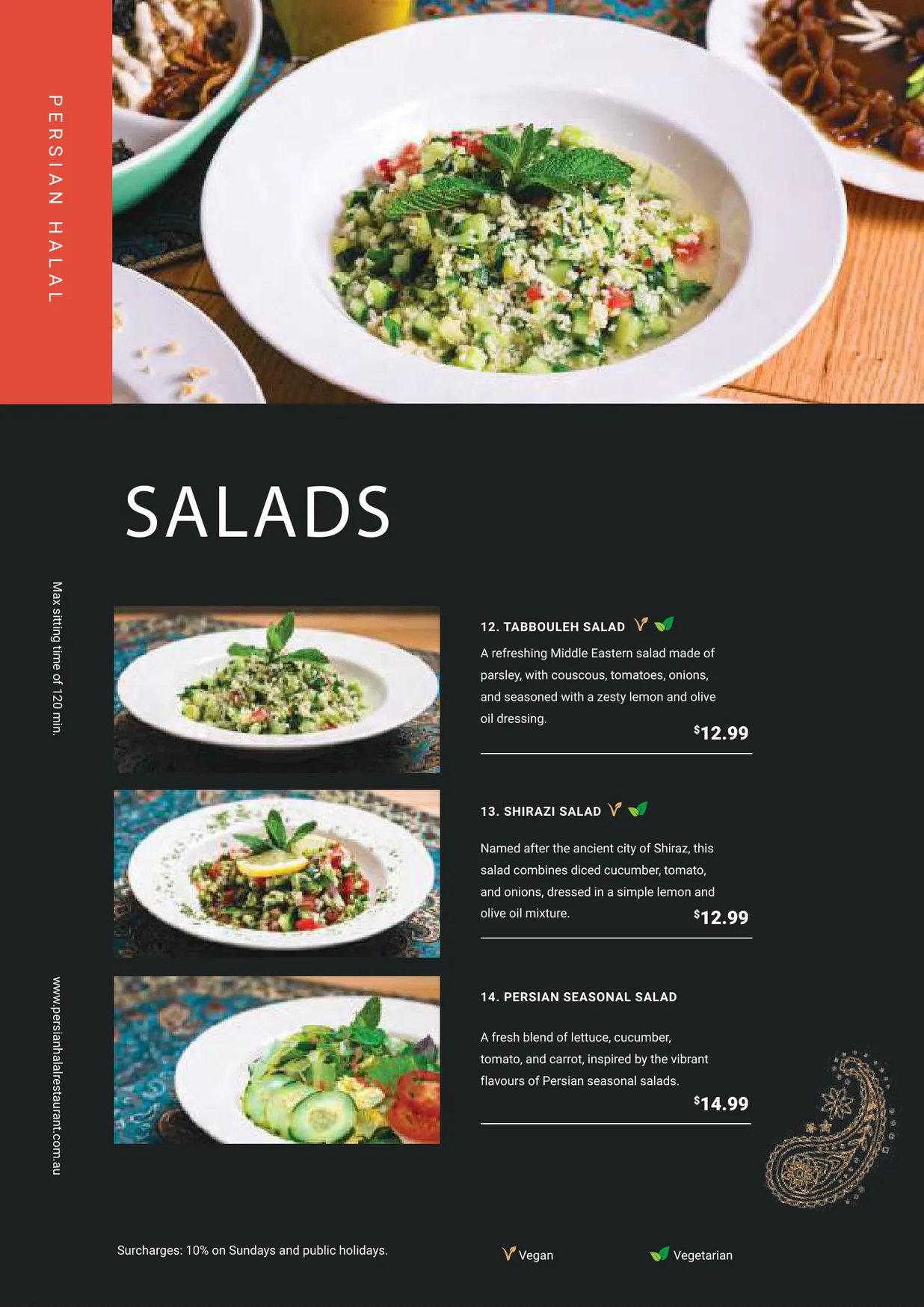 Persian Halal Restaurant menu, page 5