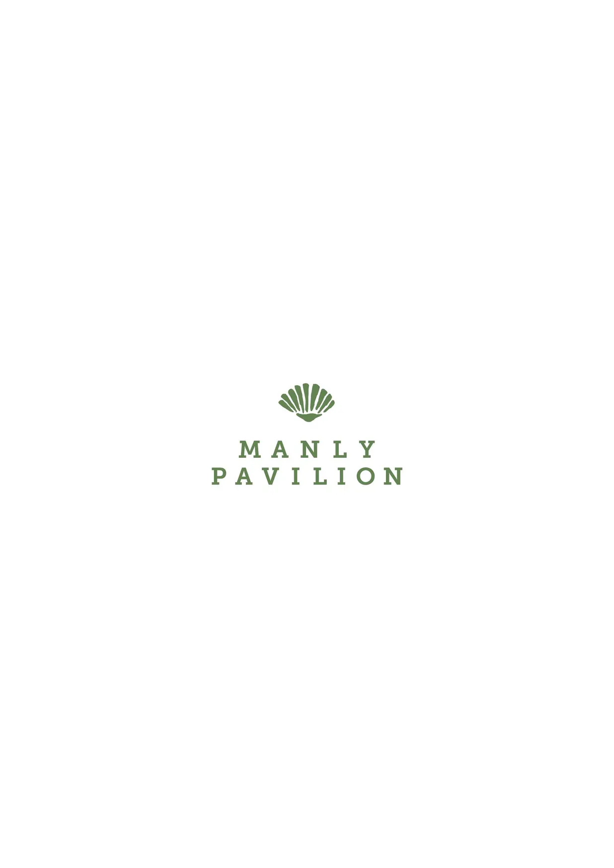 Manly Pavilion menu, page 1