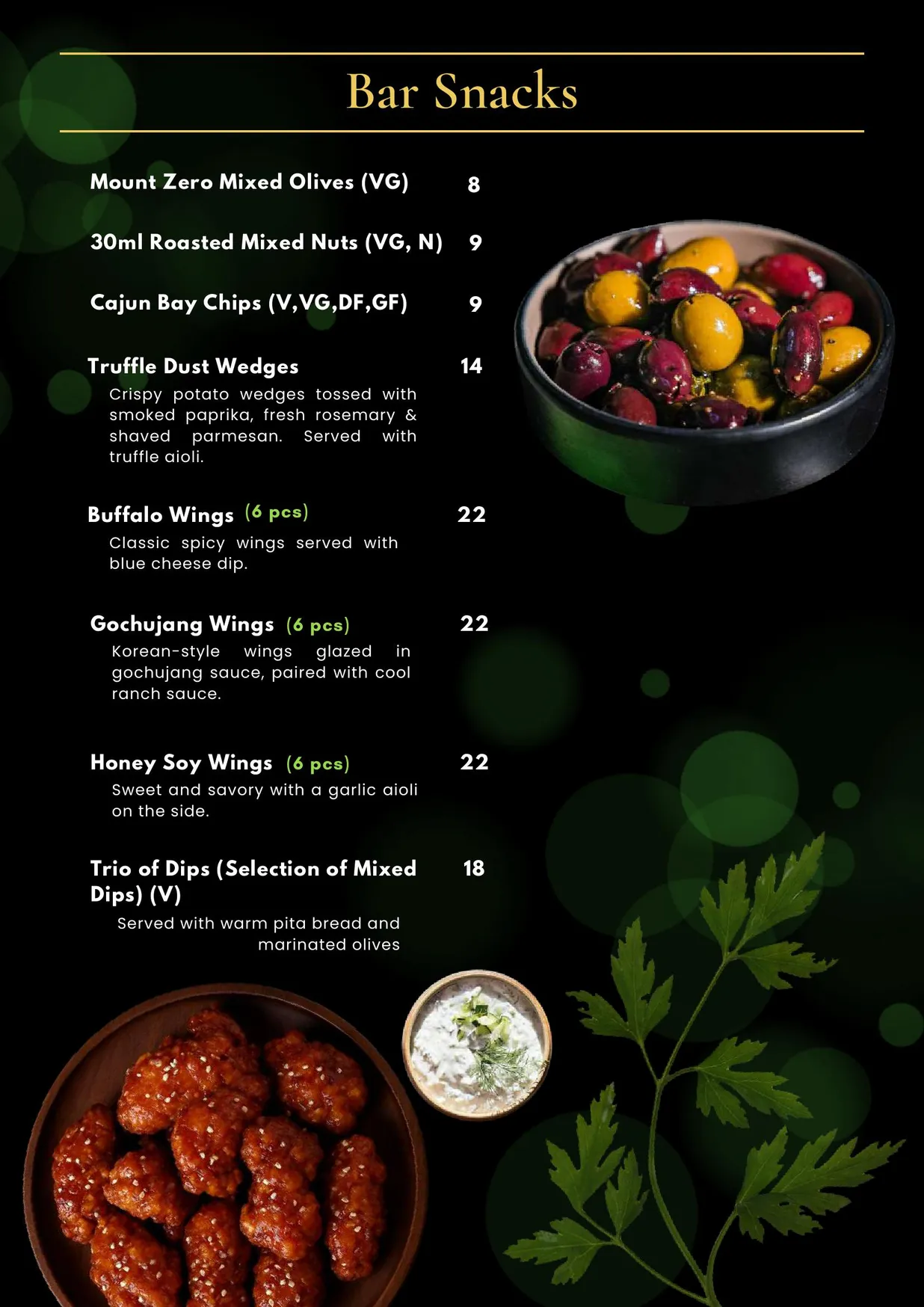 30ML Bar & Restaurant menu, page 3