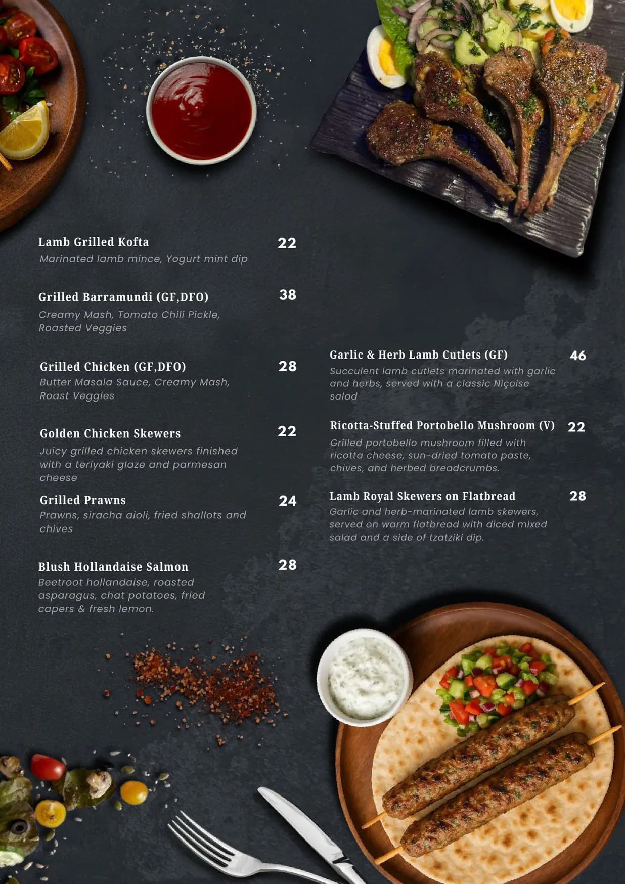 30ML Bar & Restaurant menu, page 7