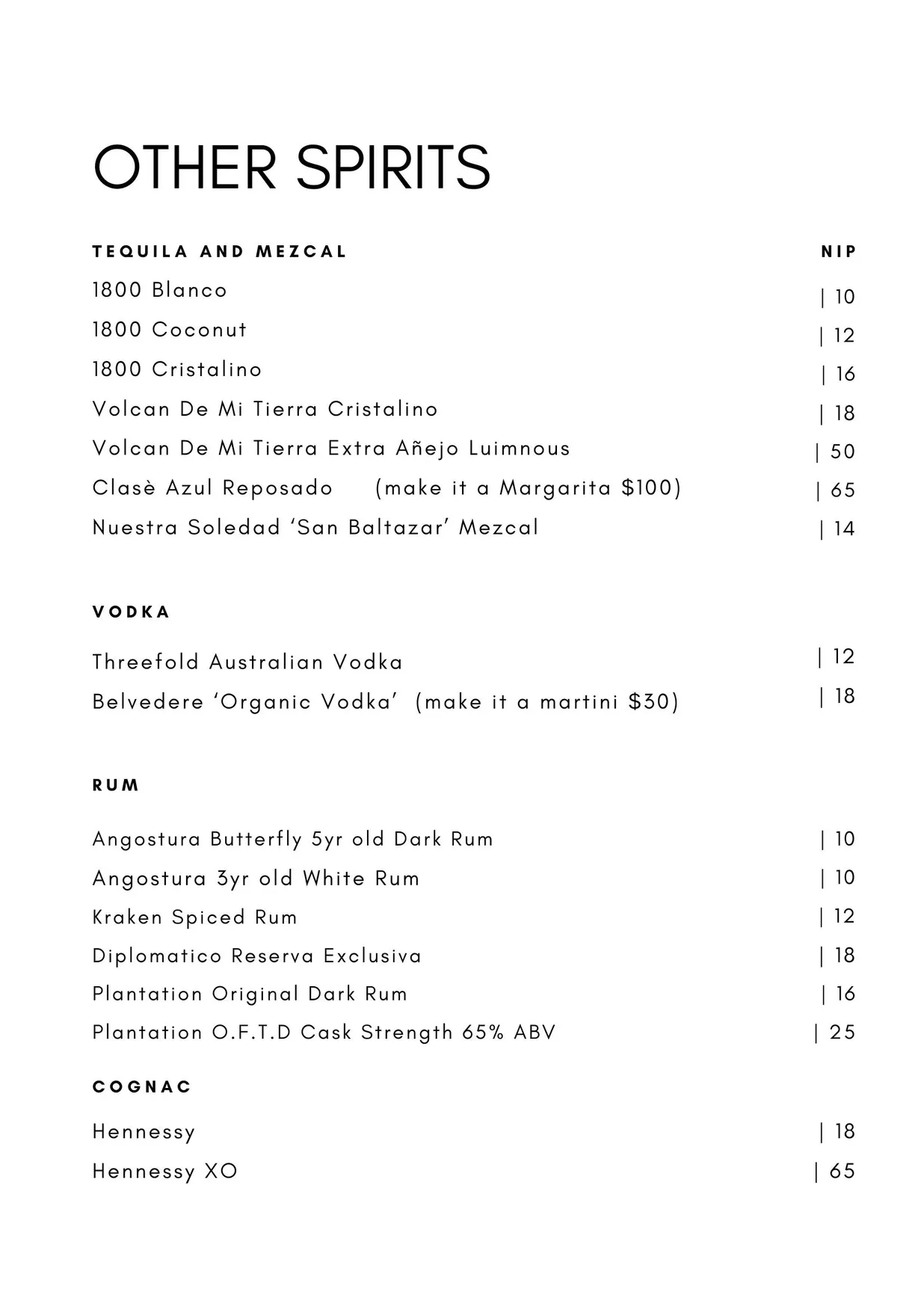 Ballet Wine Bar menu, page 16