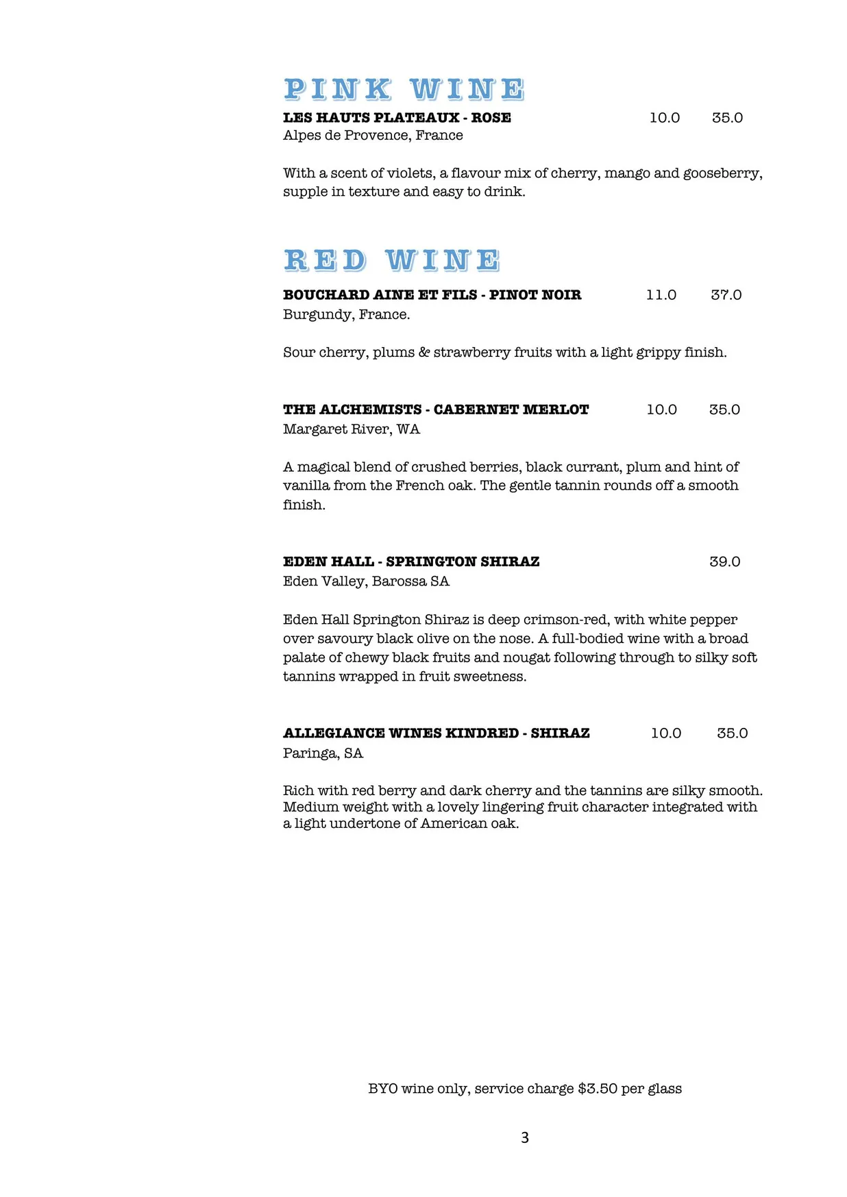 Bay Tinh menu, page 22