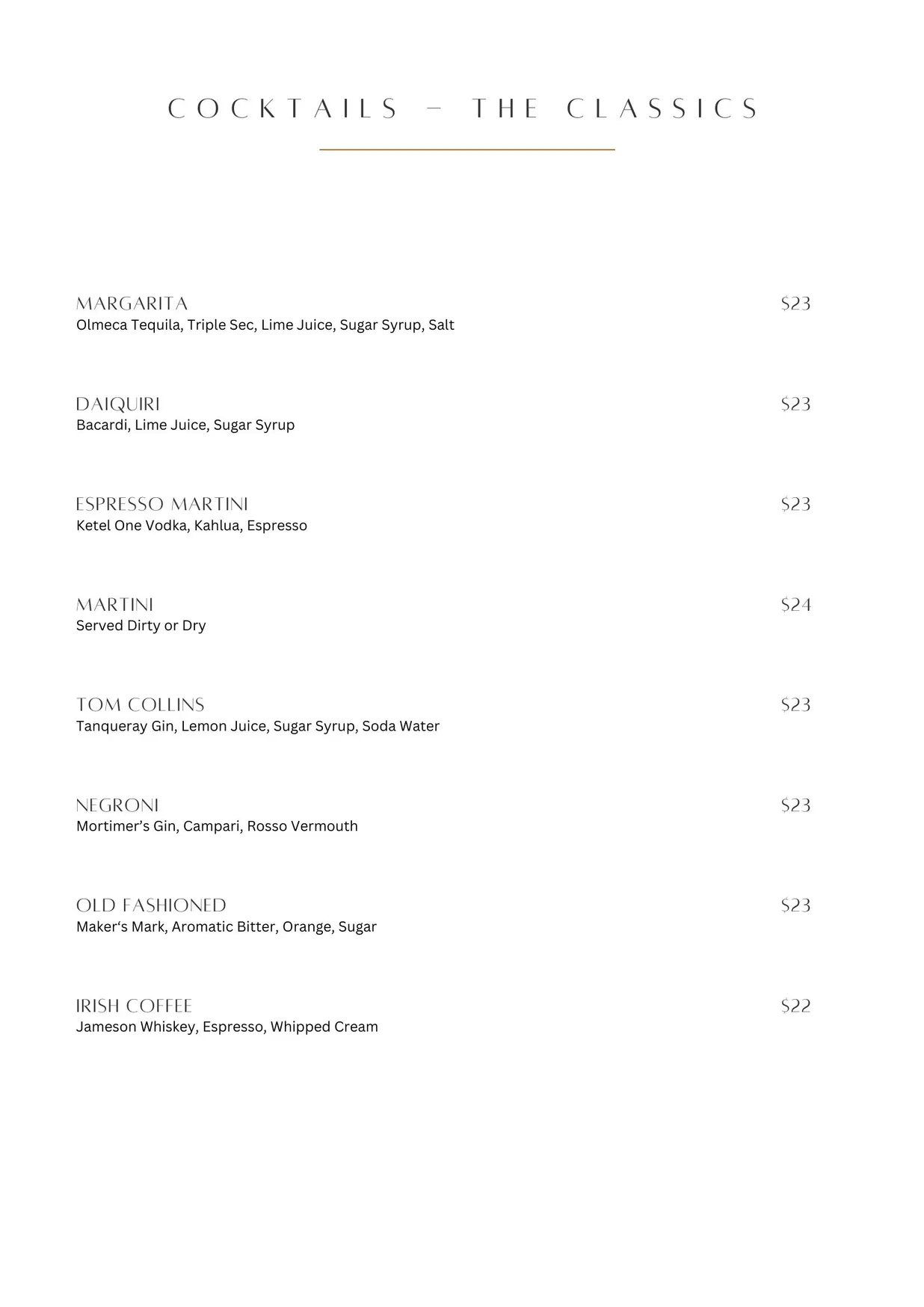 Windows Restaurant menu, page 8