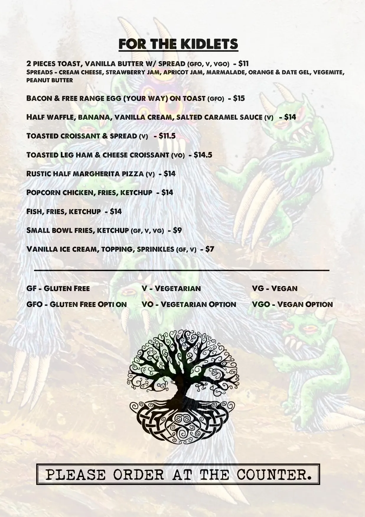 Dark Arts Cafe & Bar menu, page 6