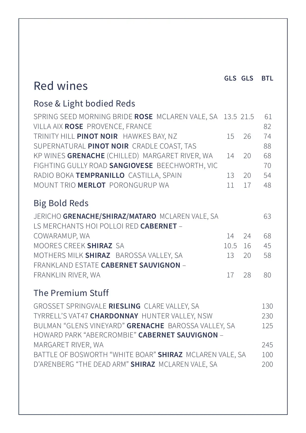 Dundee's on the Waterfront menu, page 14