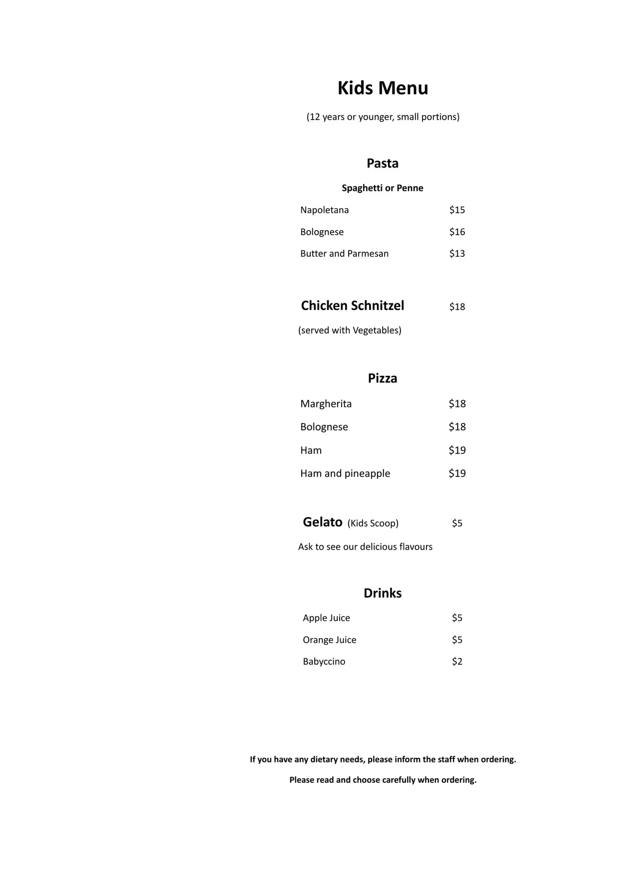 Gelbison menu, page 11