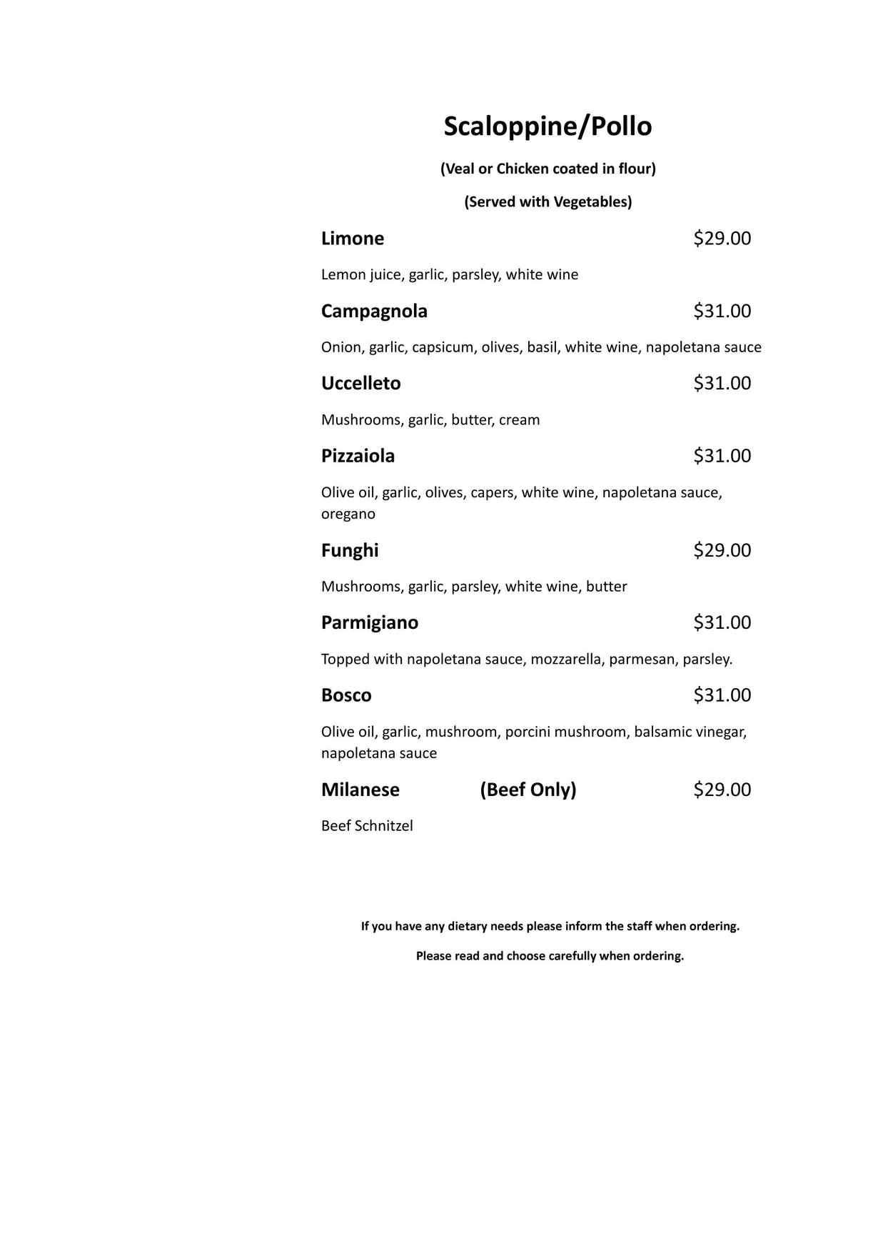 Gelbison menu, page 10