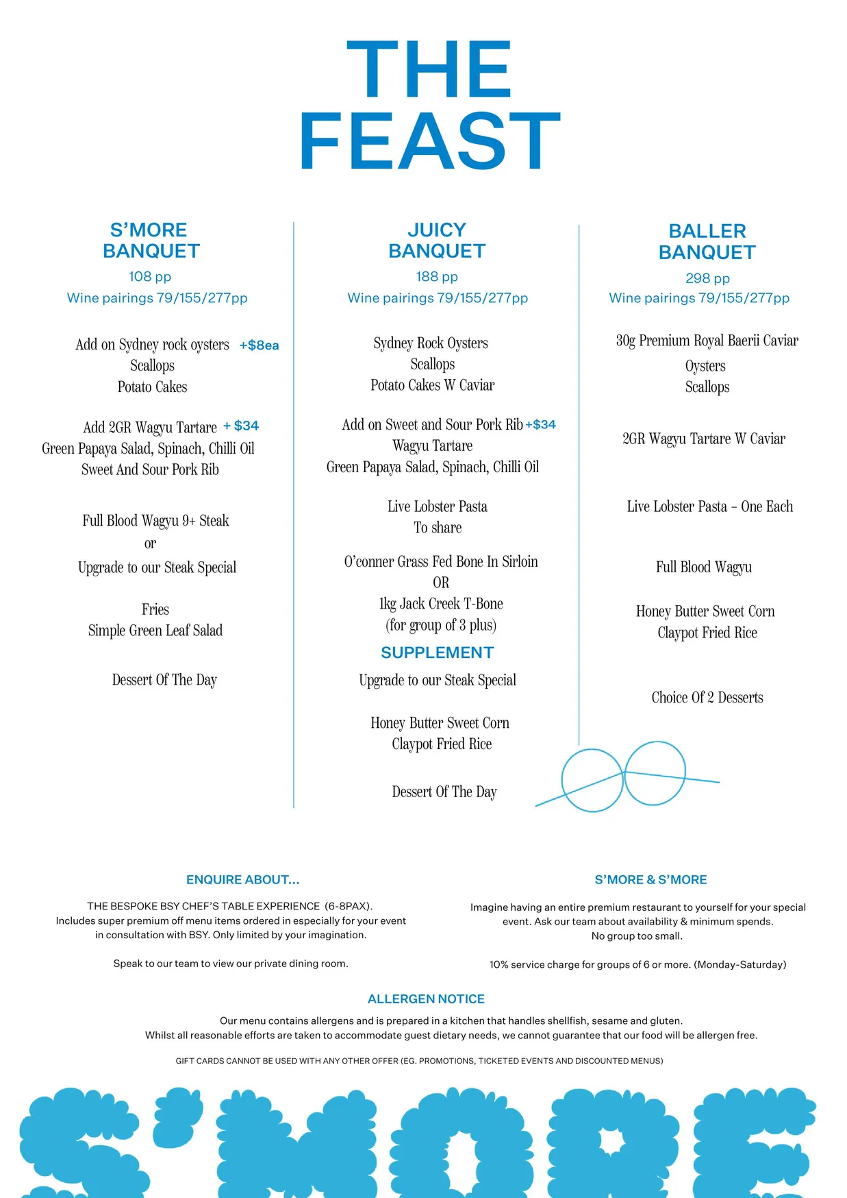 S'more Restaurant menu, page 2