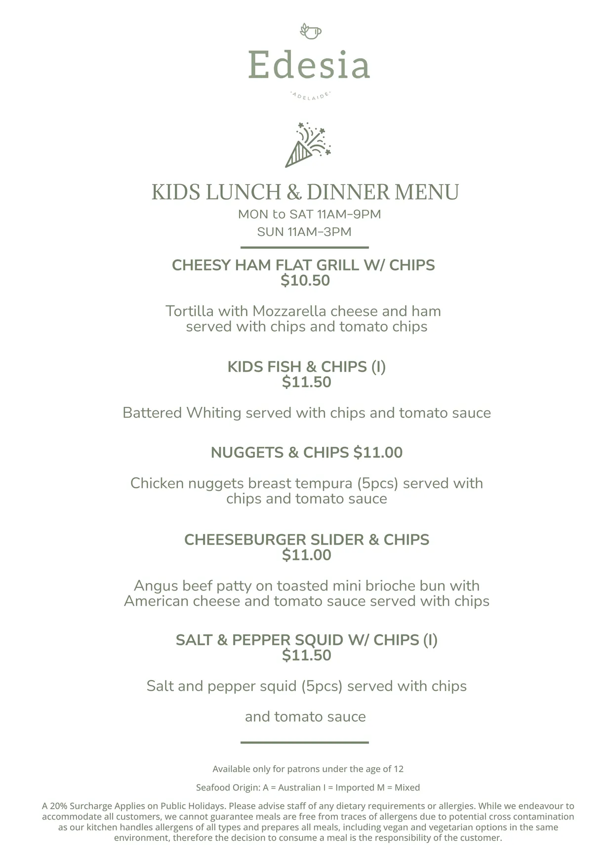 Edesia menu, page 4