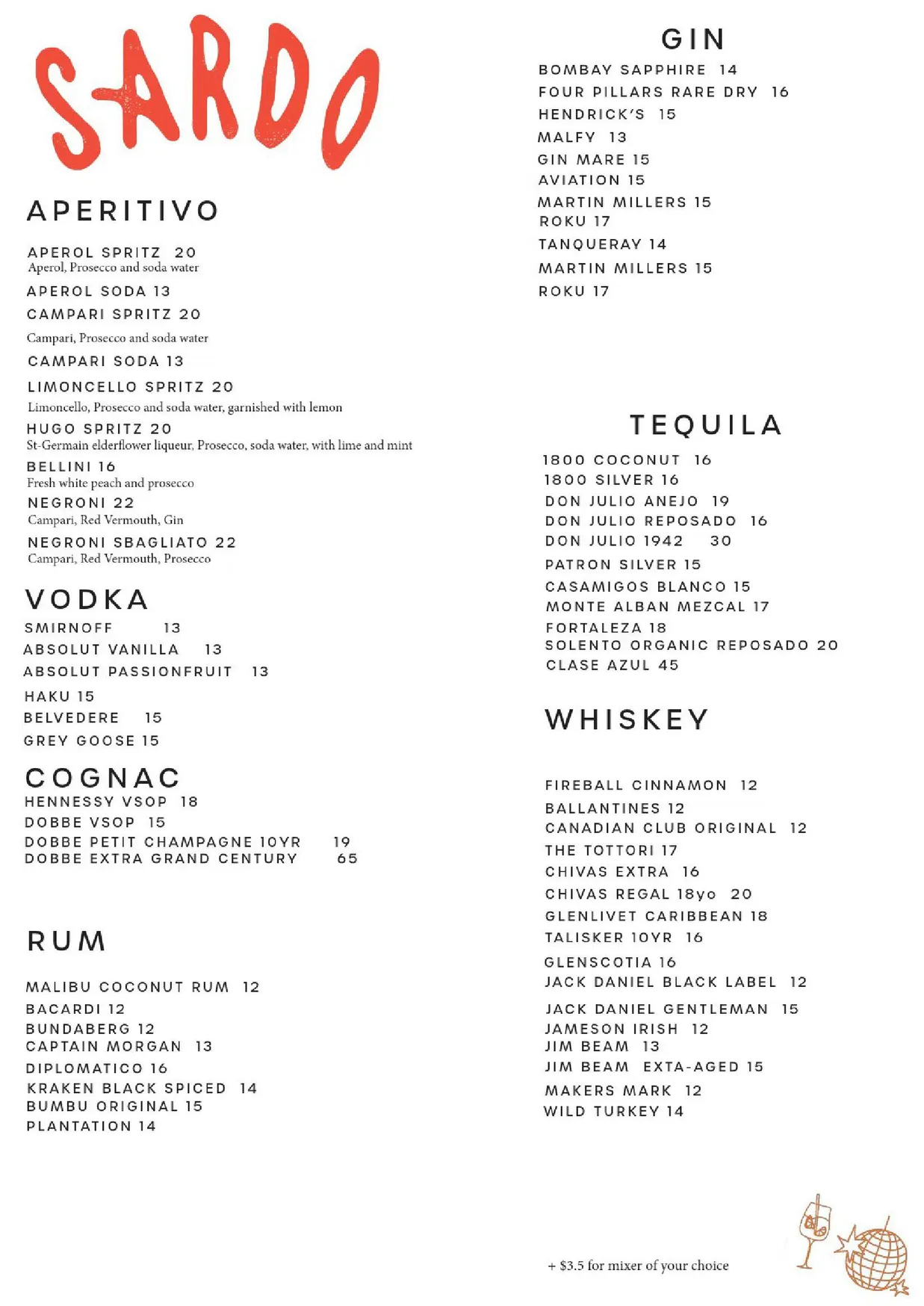 Sardo Noosa menu, page 3