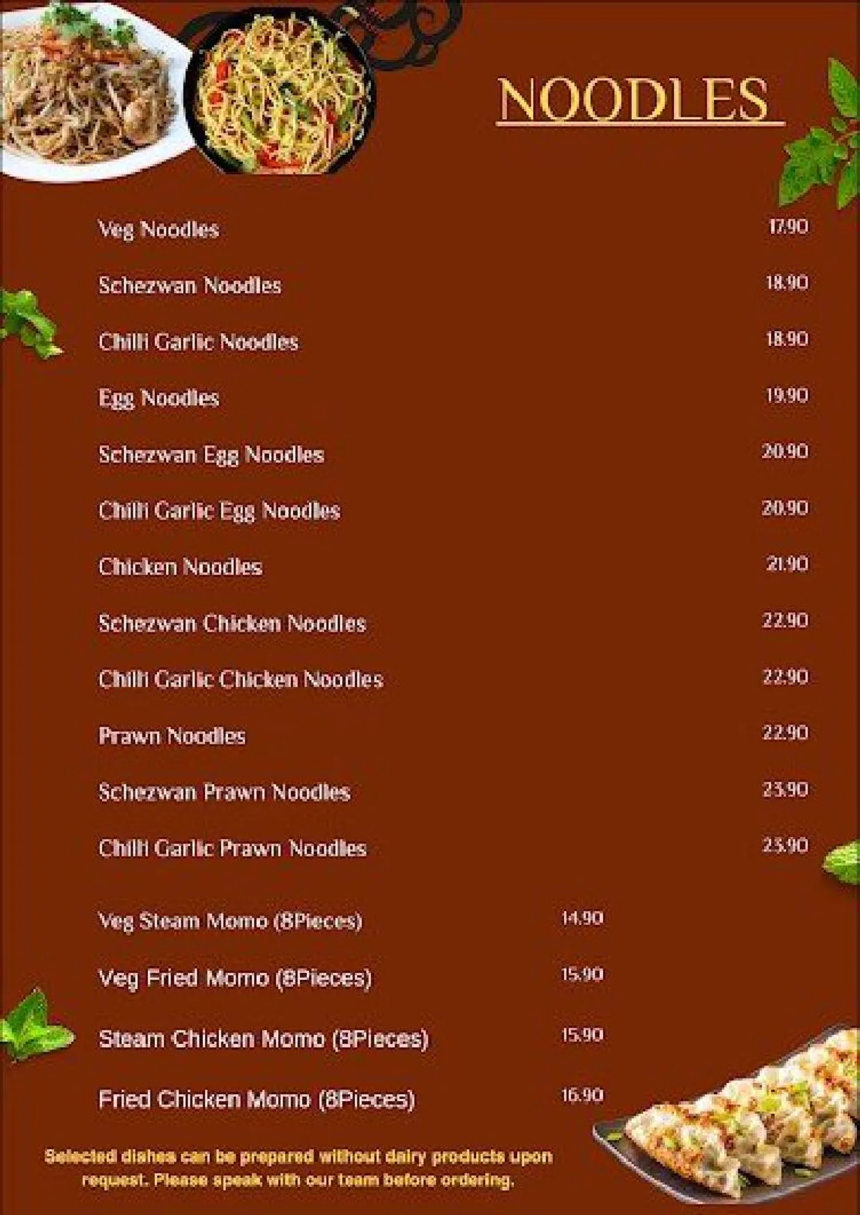 Spicy Saffron menu, page 8