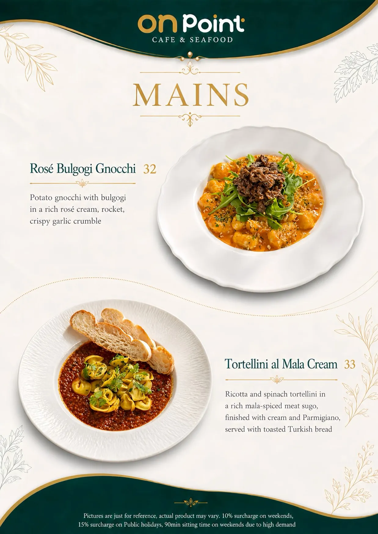 On Point Café & Seafood menu, page 5