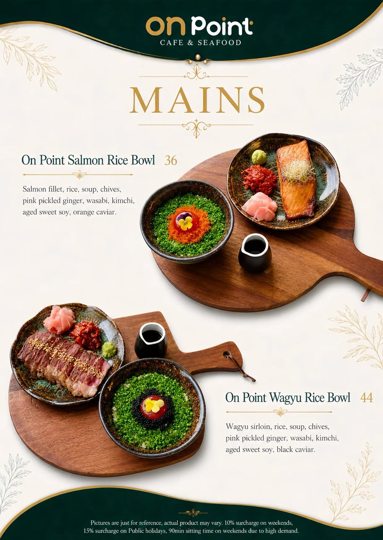 On Point Café & Seafood menu, page 3