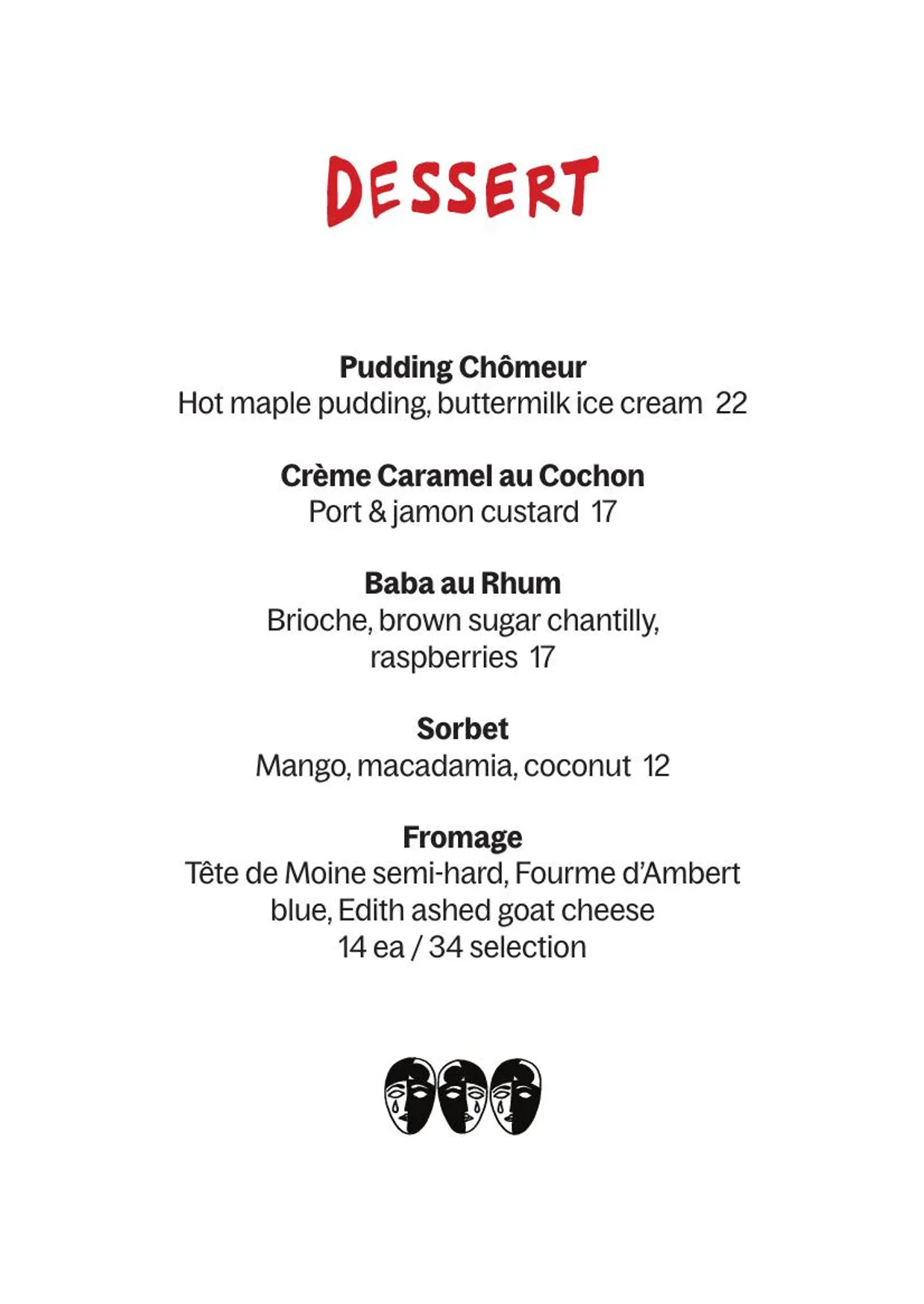 Bistro Grenier menu, page 2