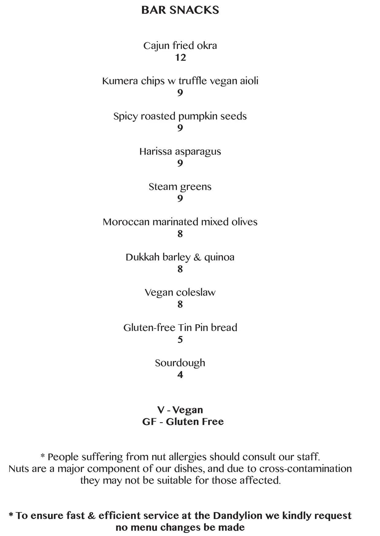 Dandylion menu, page 4
