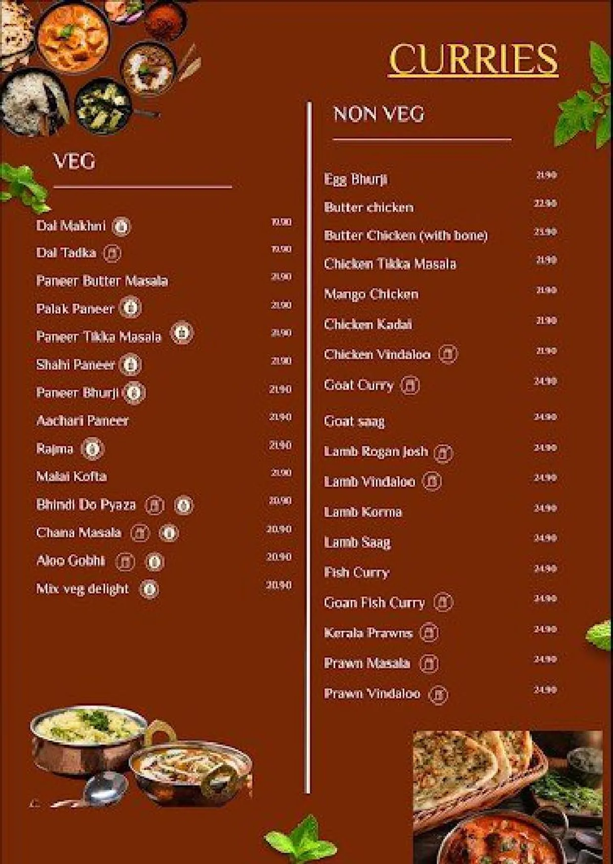 Spicy Saffron menu, page 9