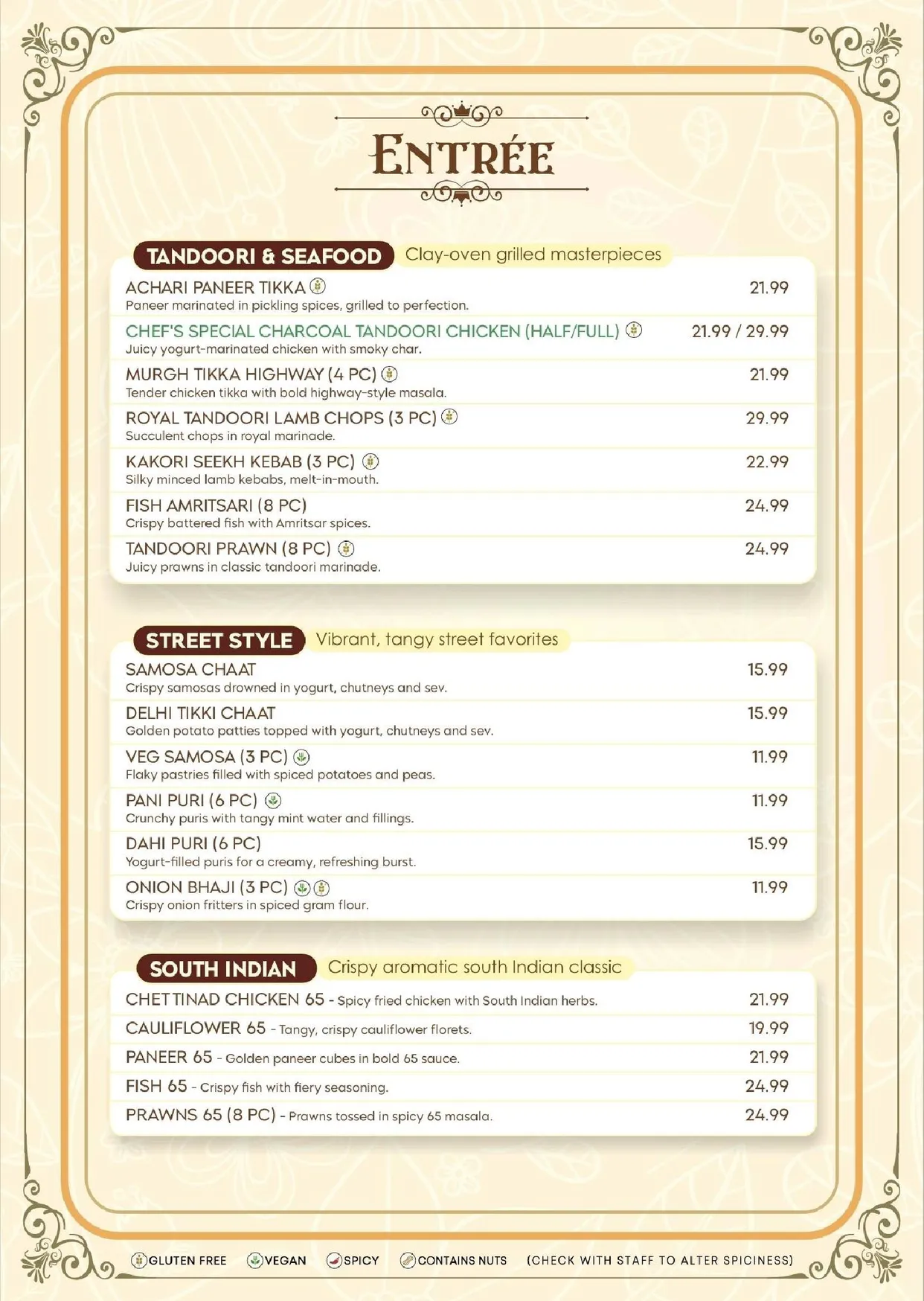 Hello India Bunbury menu, page 3