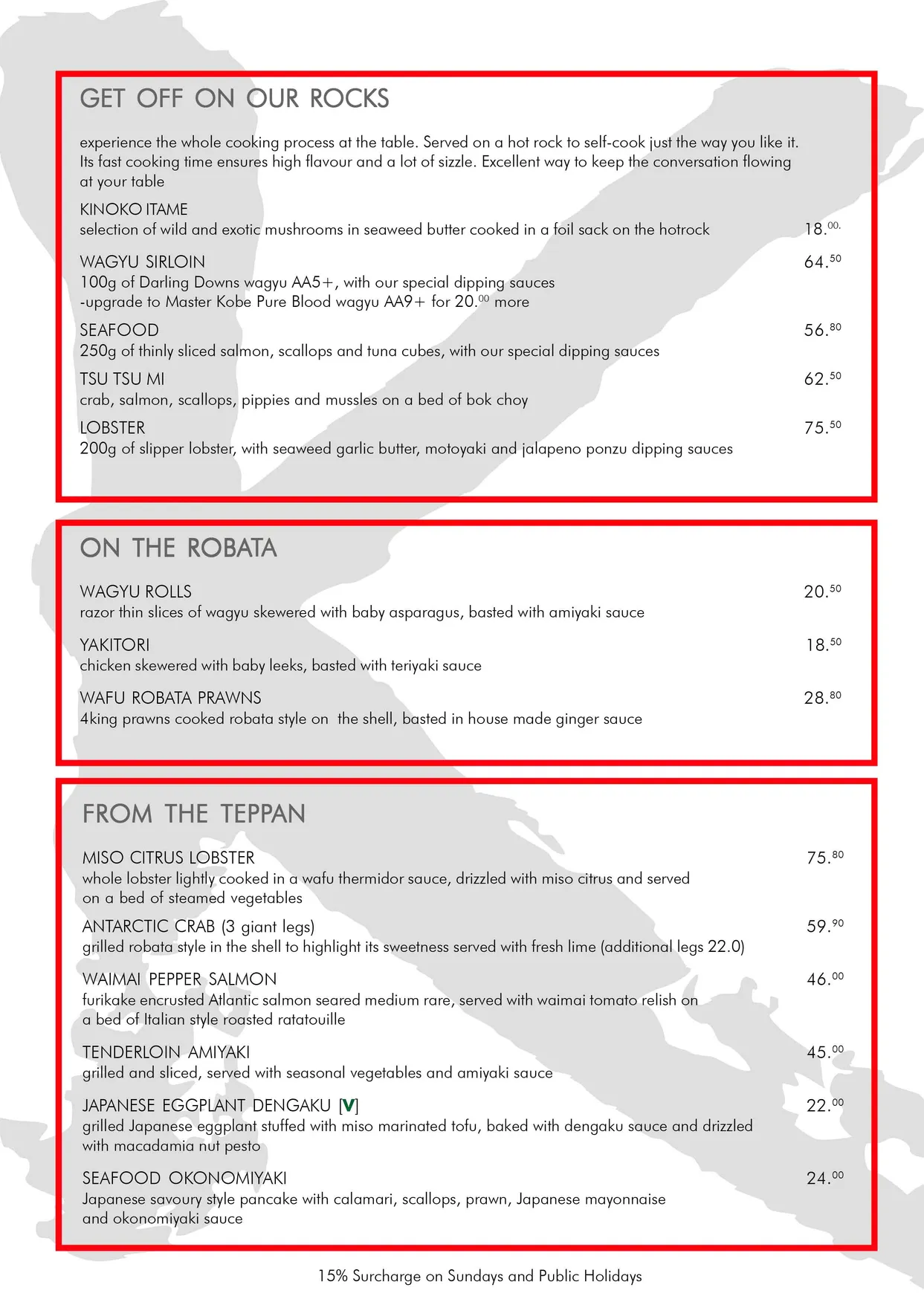 Kobe Jones Melbourne menu, page 3