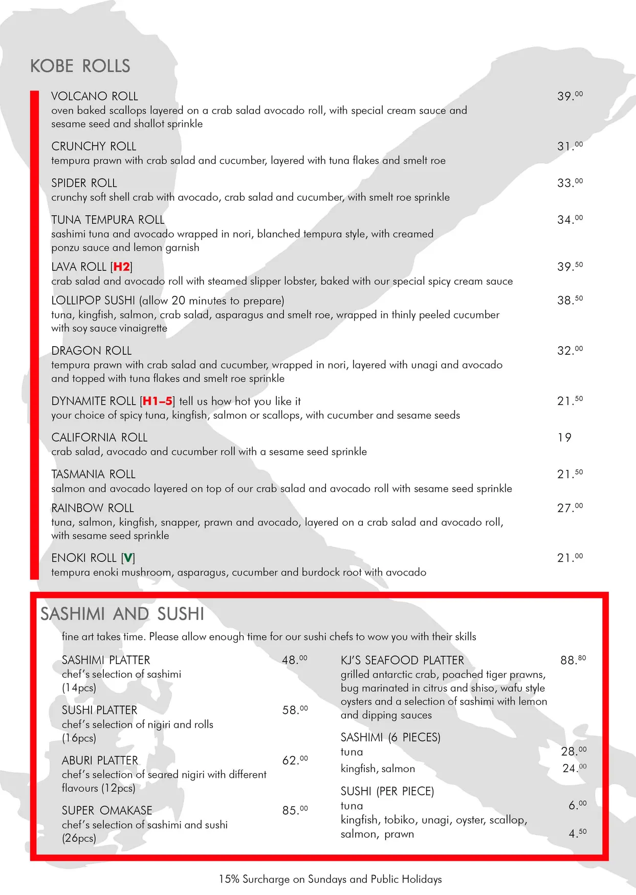 Kobe Jones Melbourne menu, page 2