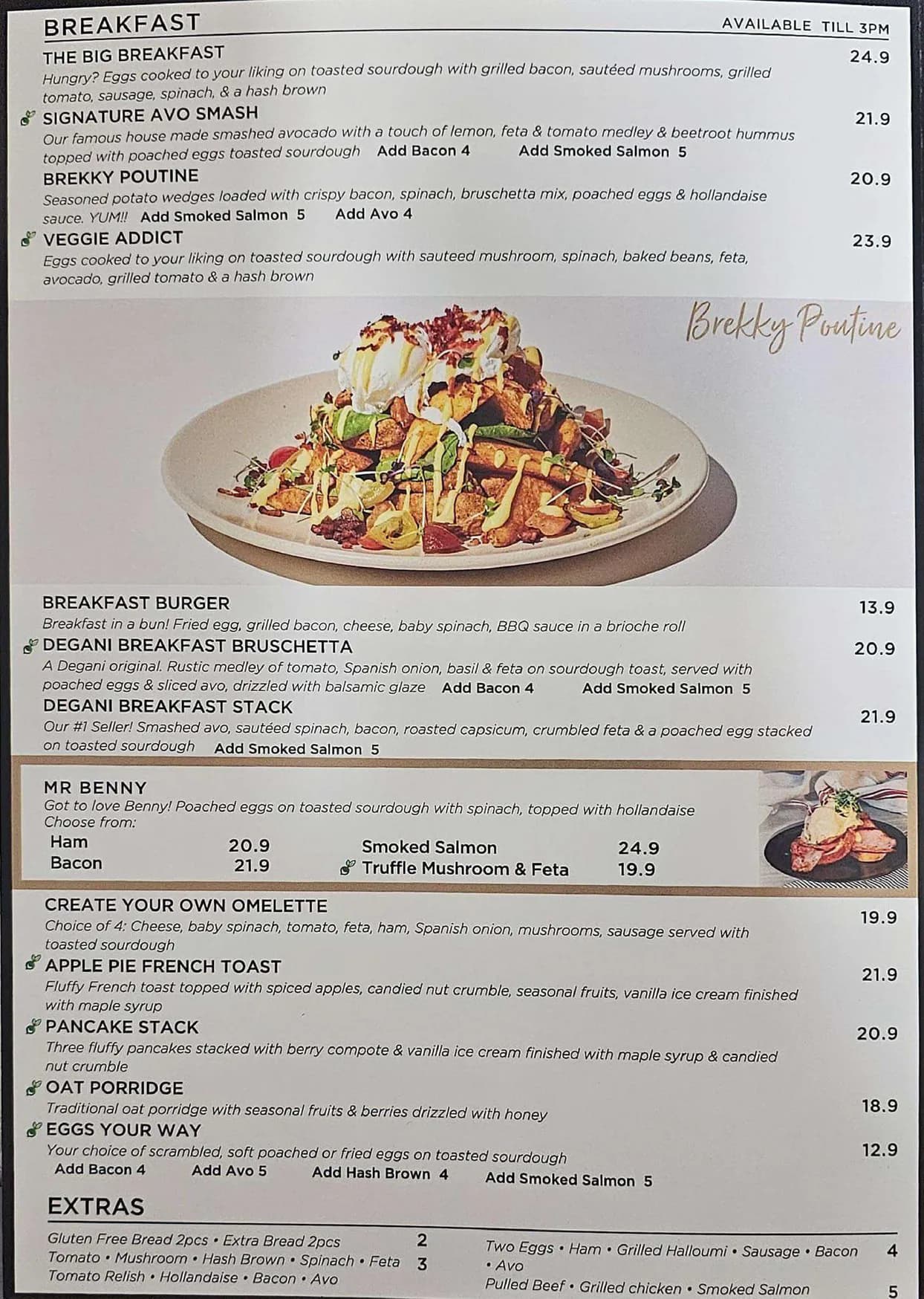 Degani Bentons Square menu, page 1