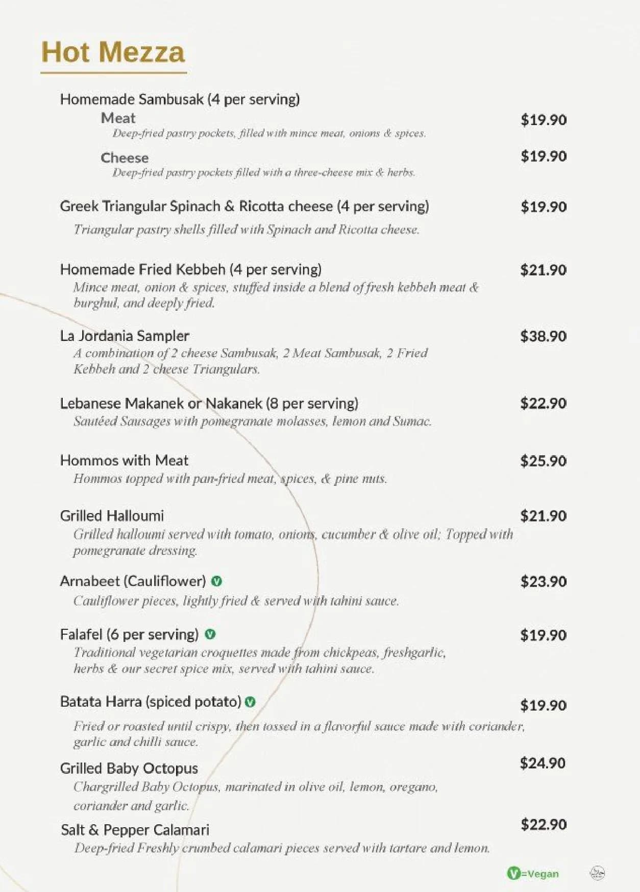 La Jordania Restaurant And Shisha Lounge menu, page 7