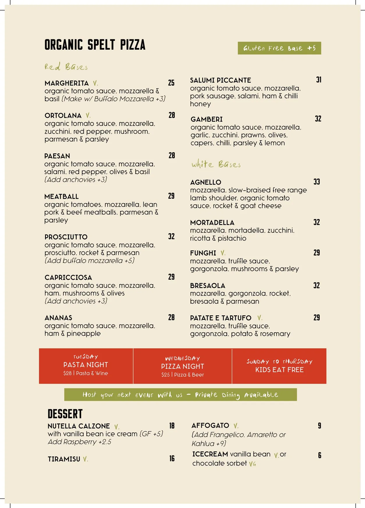 Farro Pizzeria & Bar menu, page 3