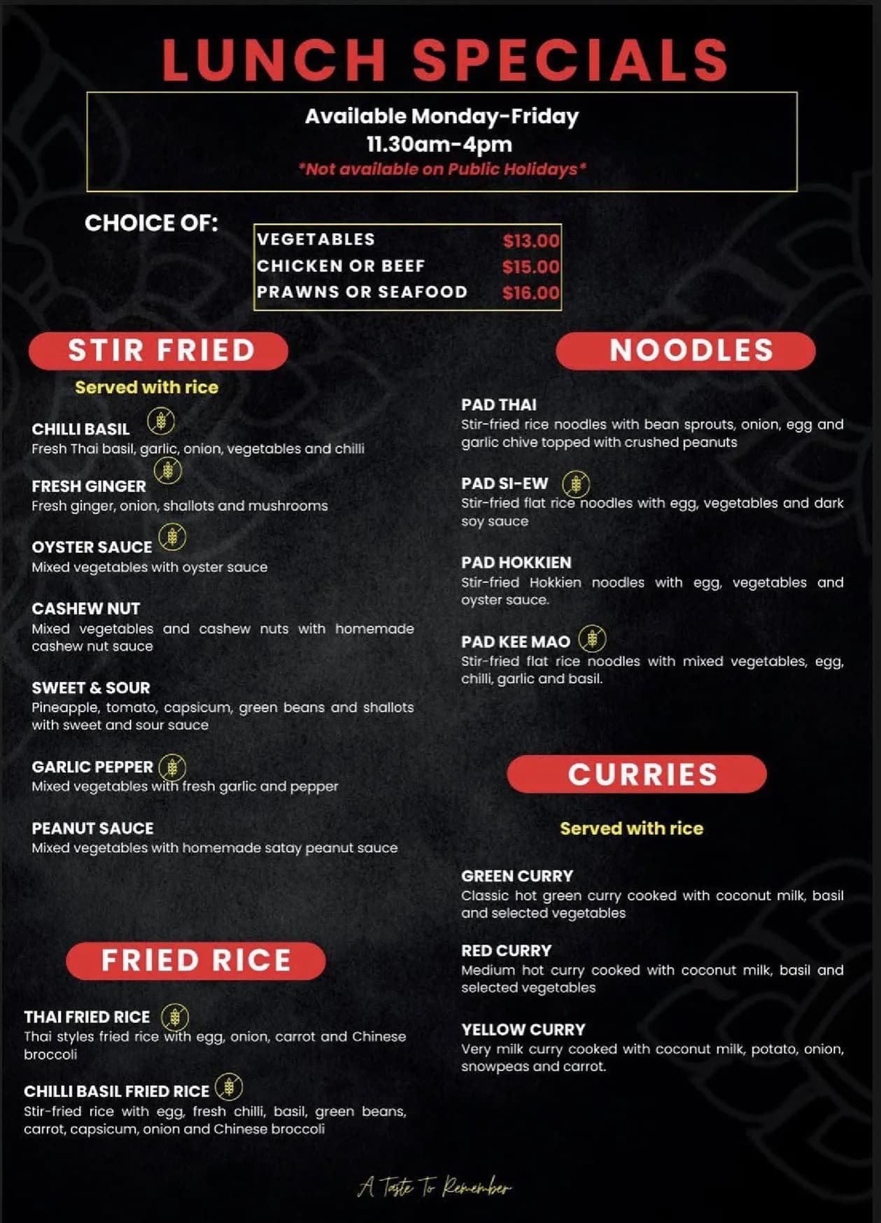 Thai By The Beach menu, page 6
