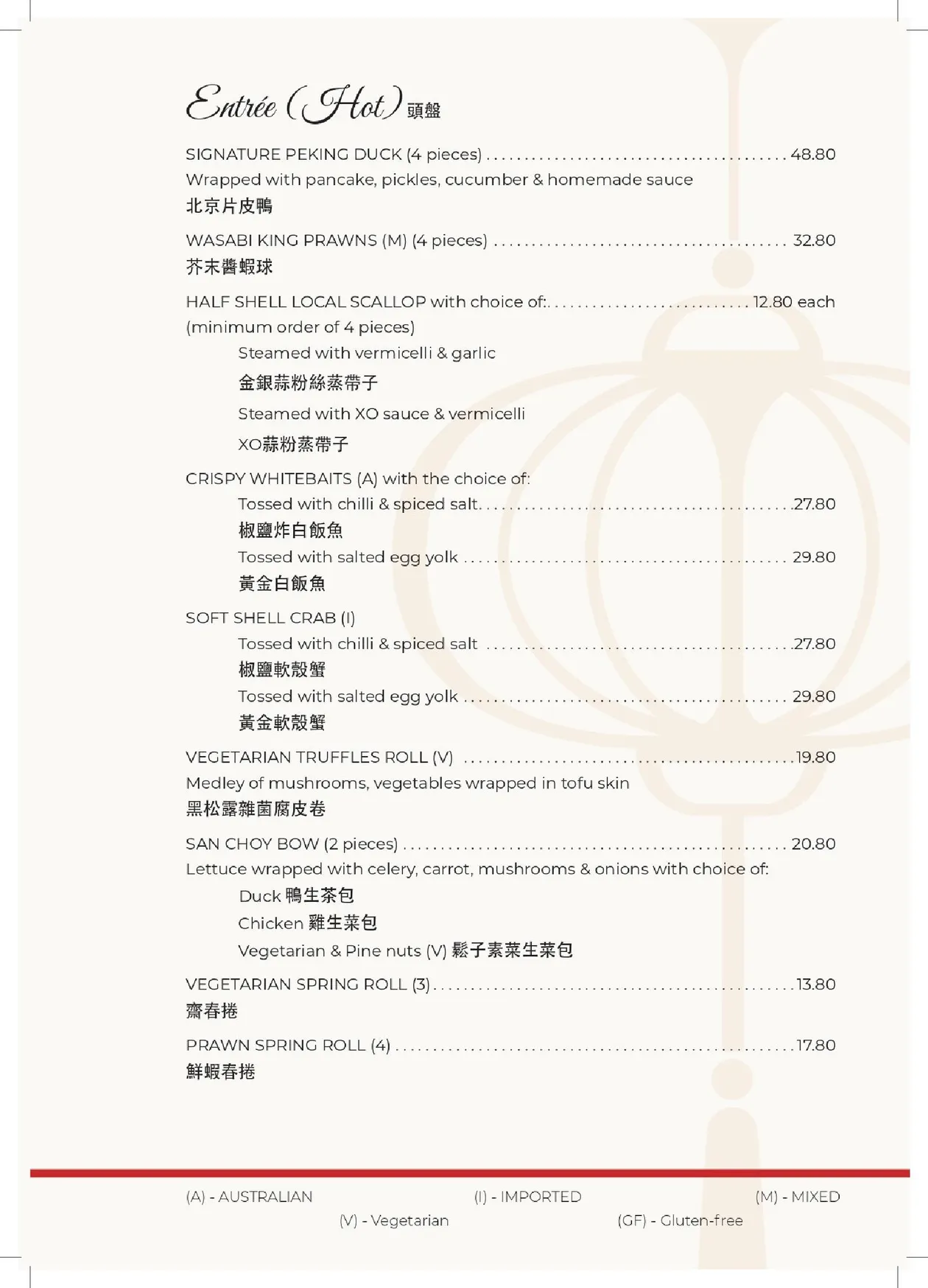 Lantern On The Quay menu, page 1