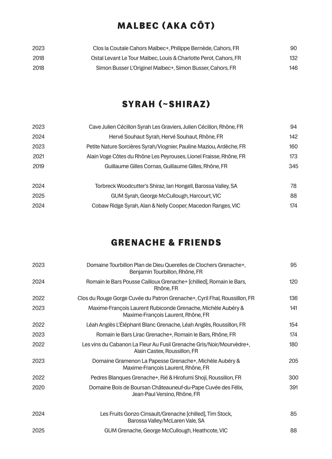 Bistro Grenier menu, page 26