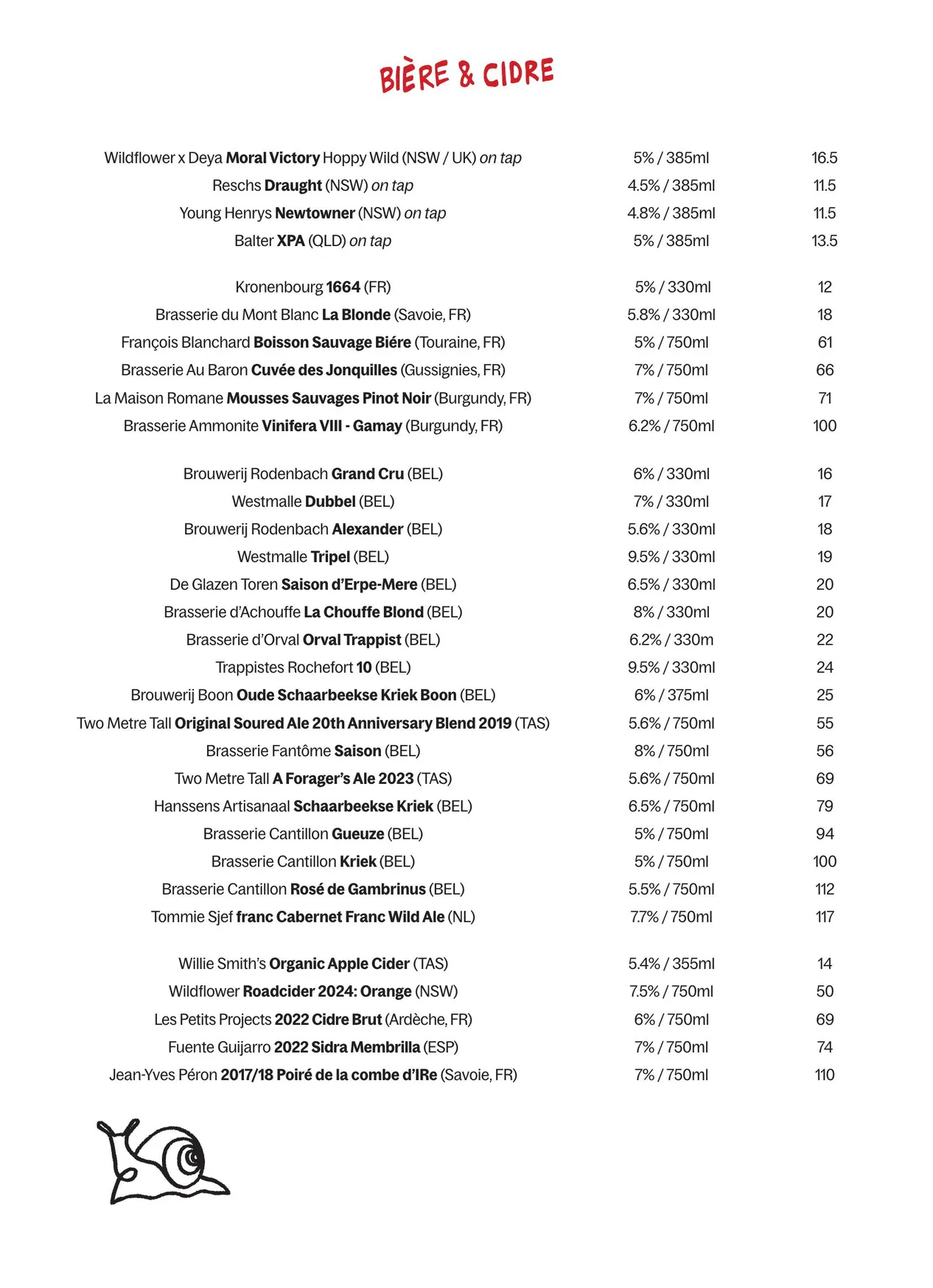 Bistro Grenier menu, page 7