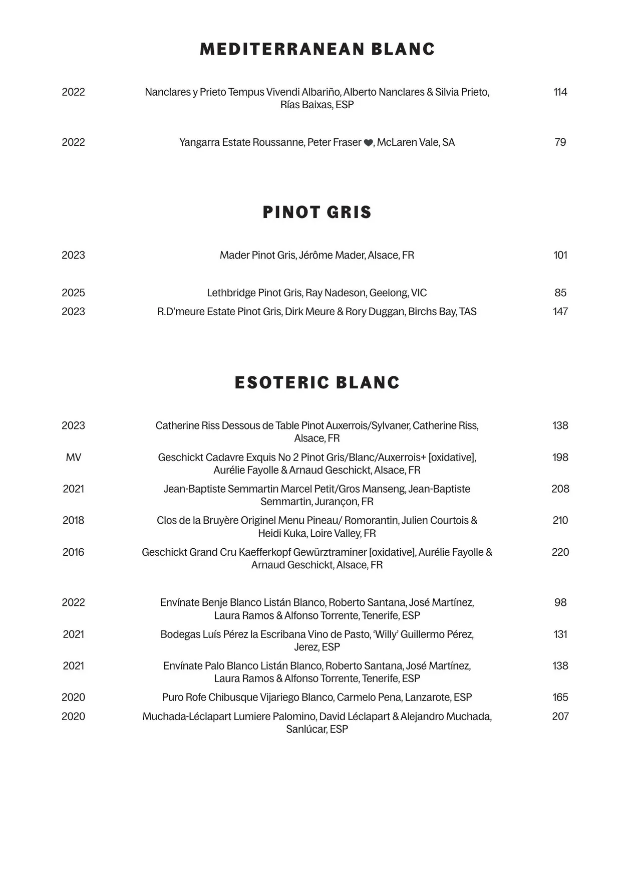 Bistro Grenier menu, page 17