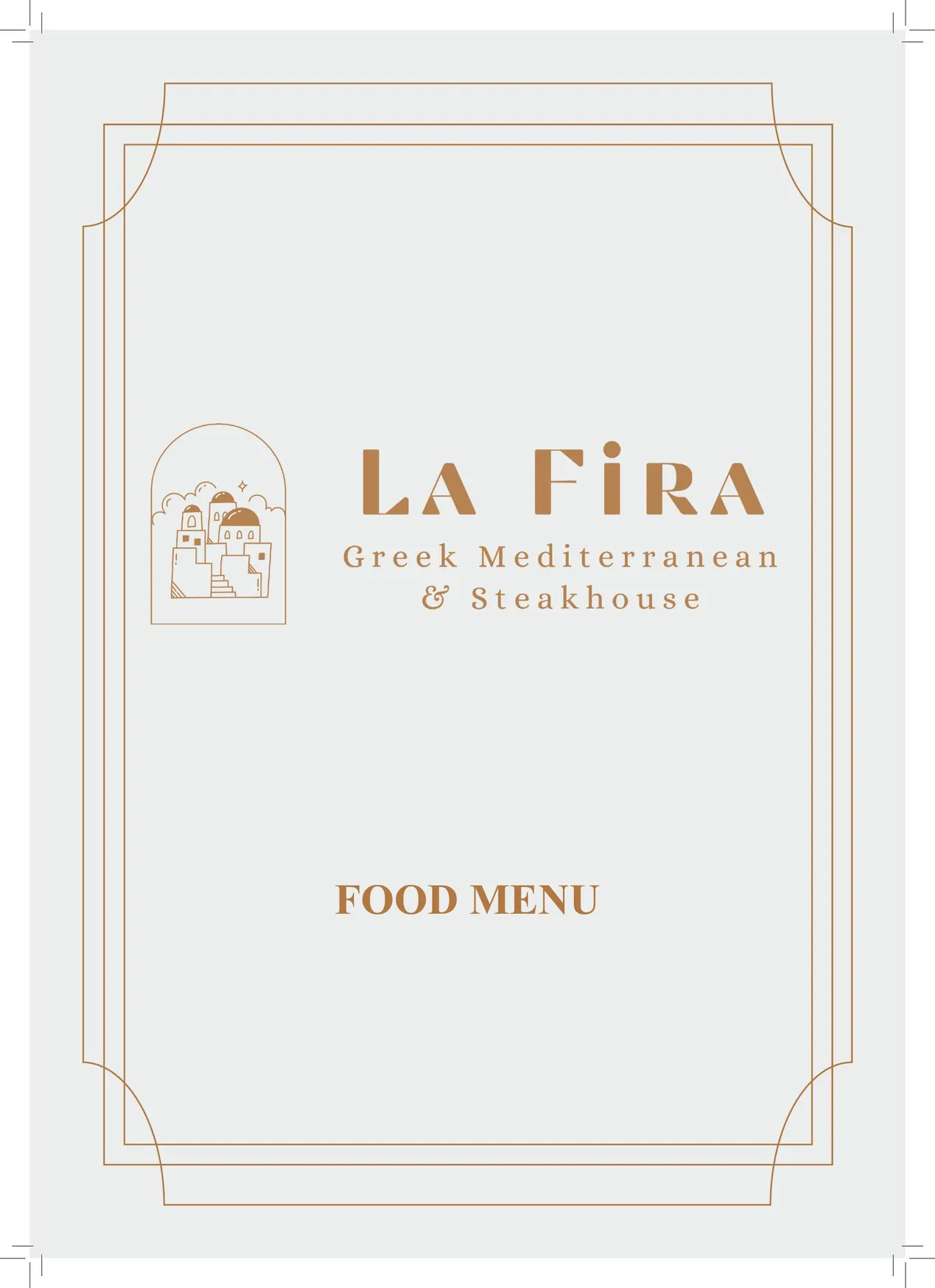 La Fira Mediterranean Steak House menu, page 1