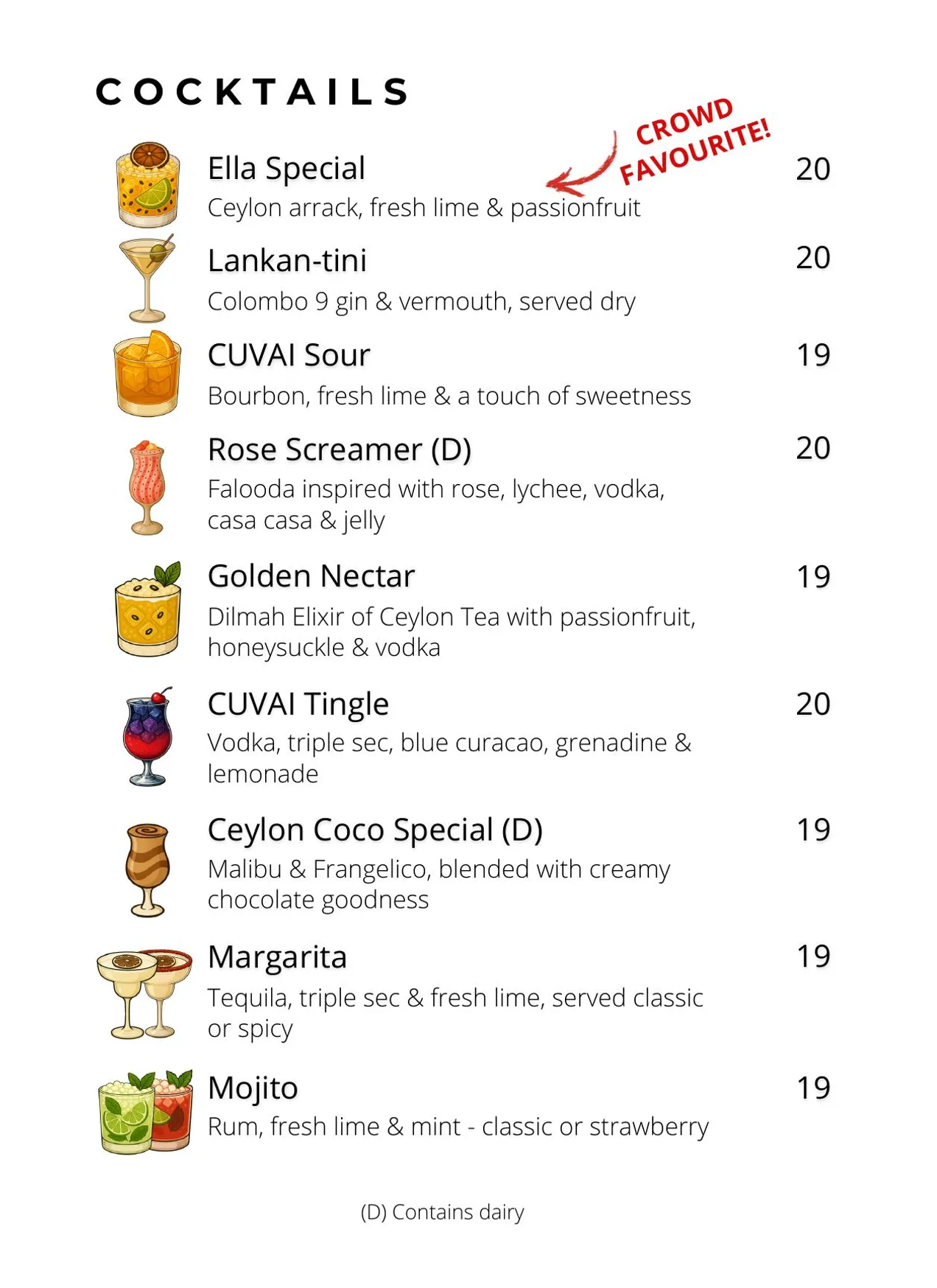 Cuvai menu, page 7