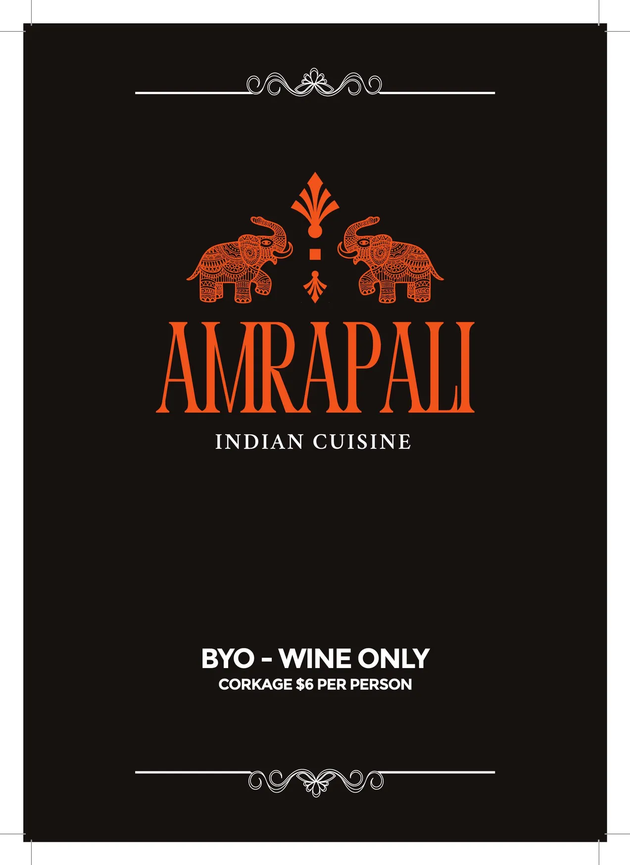 Amrapali Indian Cusine menu, page 1