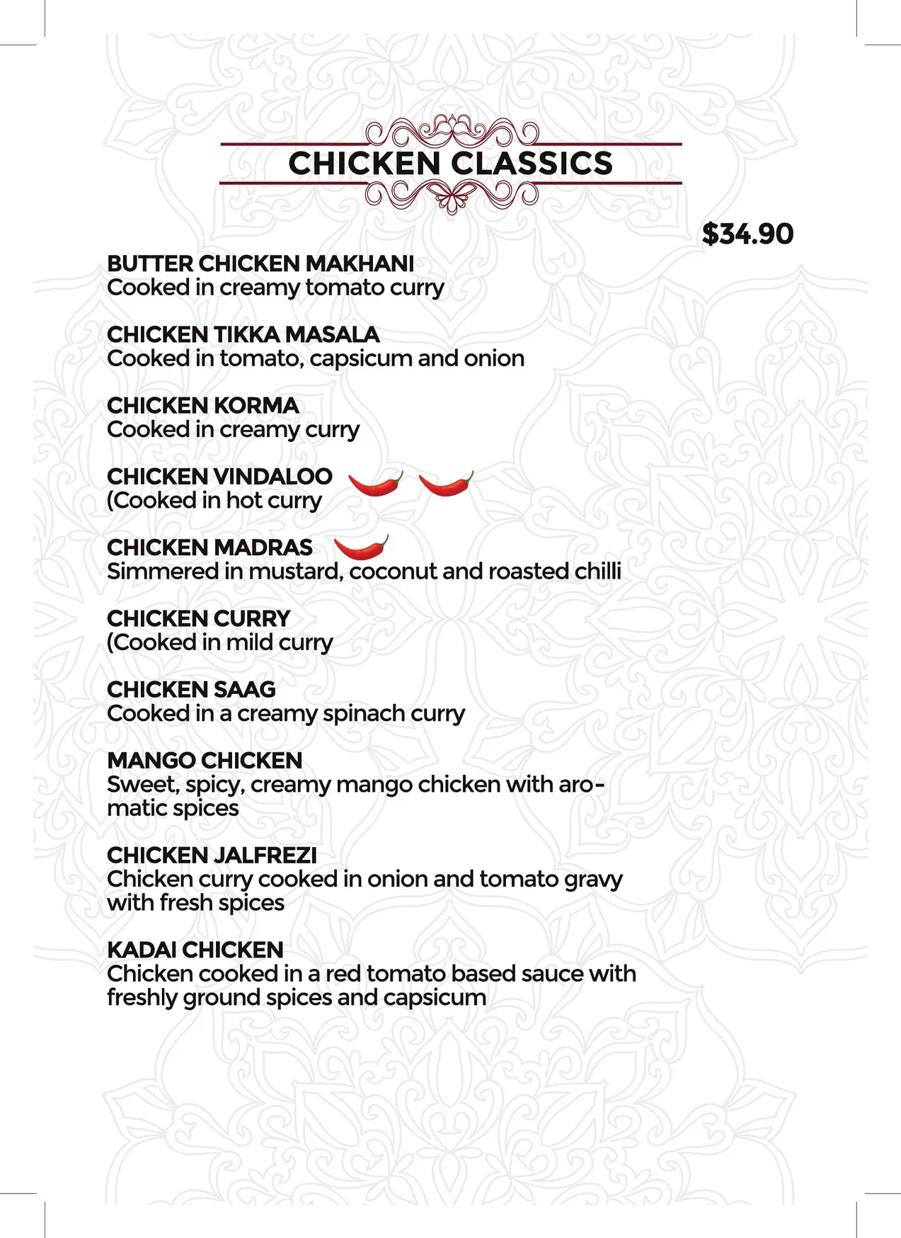 Amrapali Indian Cusine menu, page 8