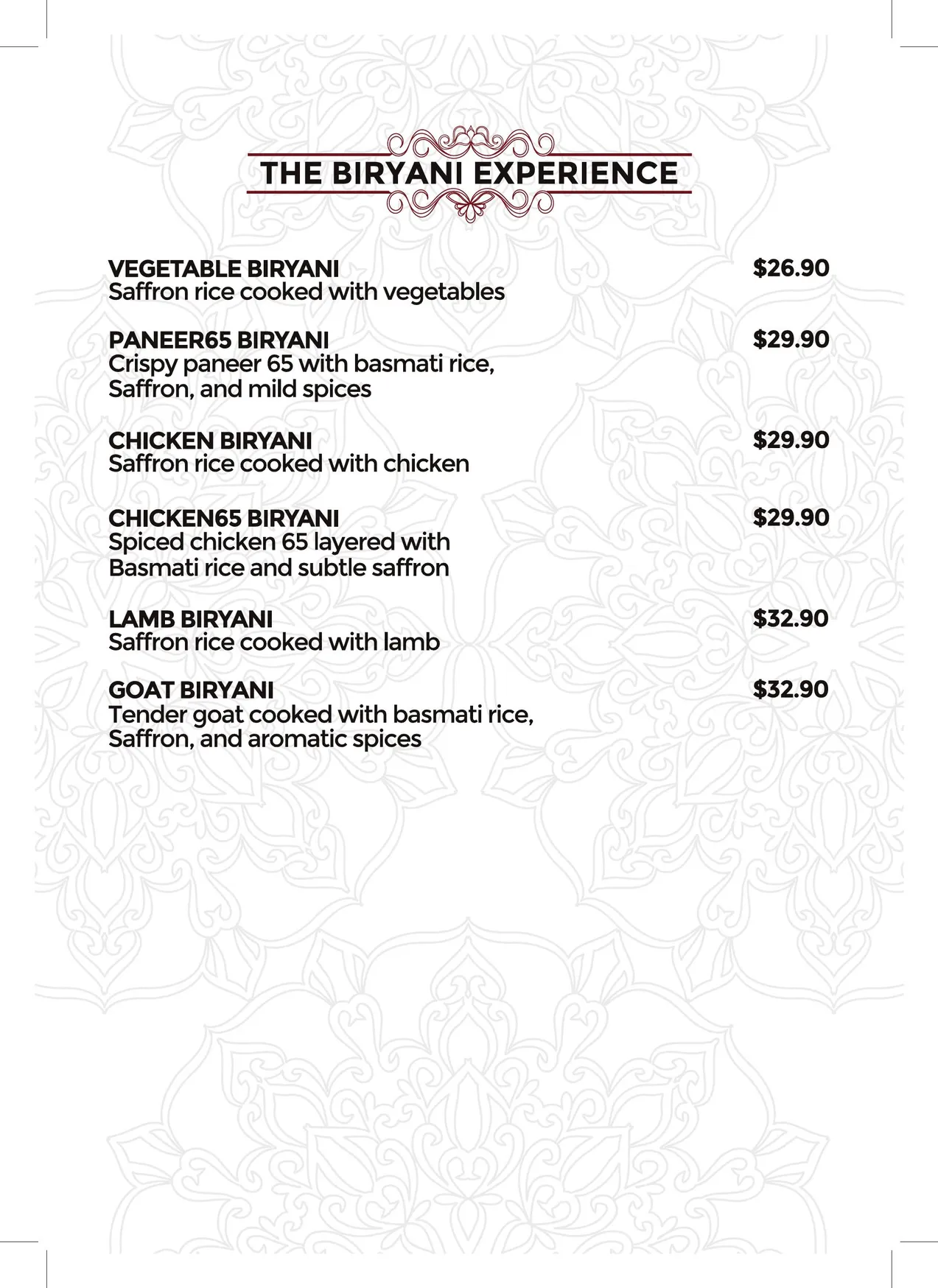 Amrapali Indian Cusine menu, page 13