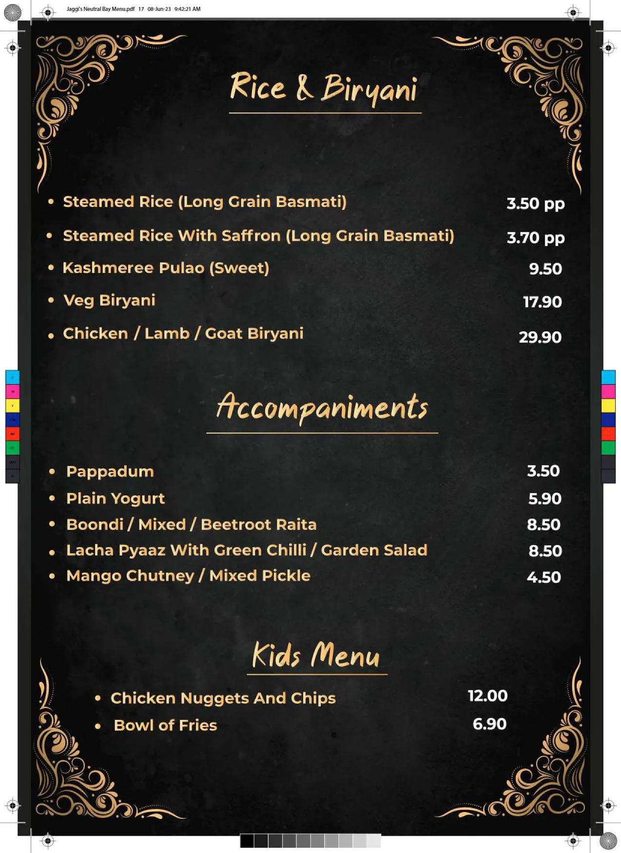 Jaggi’s Indian Eatery menu, page 13