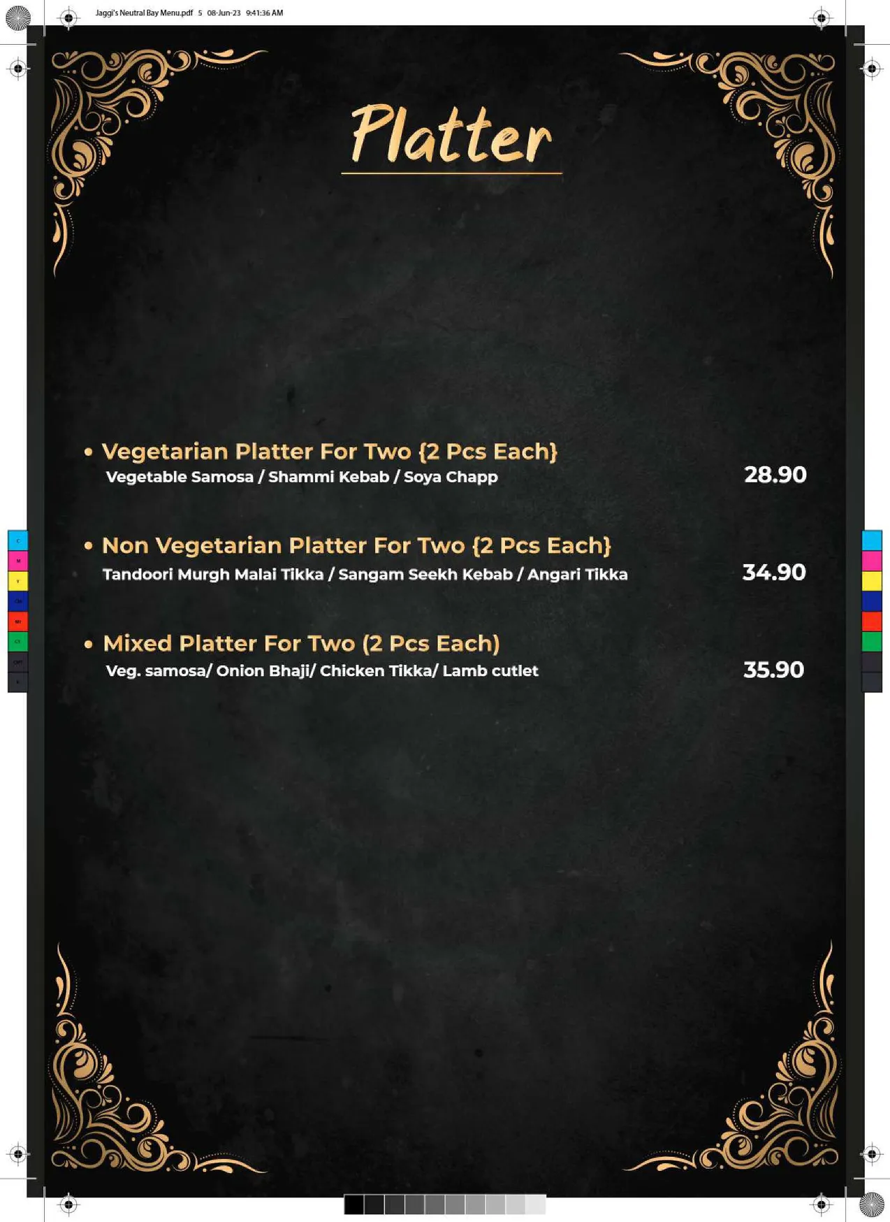 Jaggi’s Indian Eatery menu, page 1