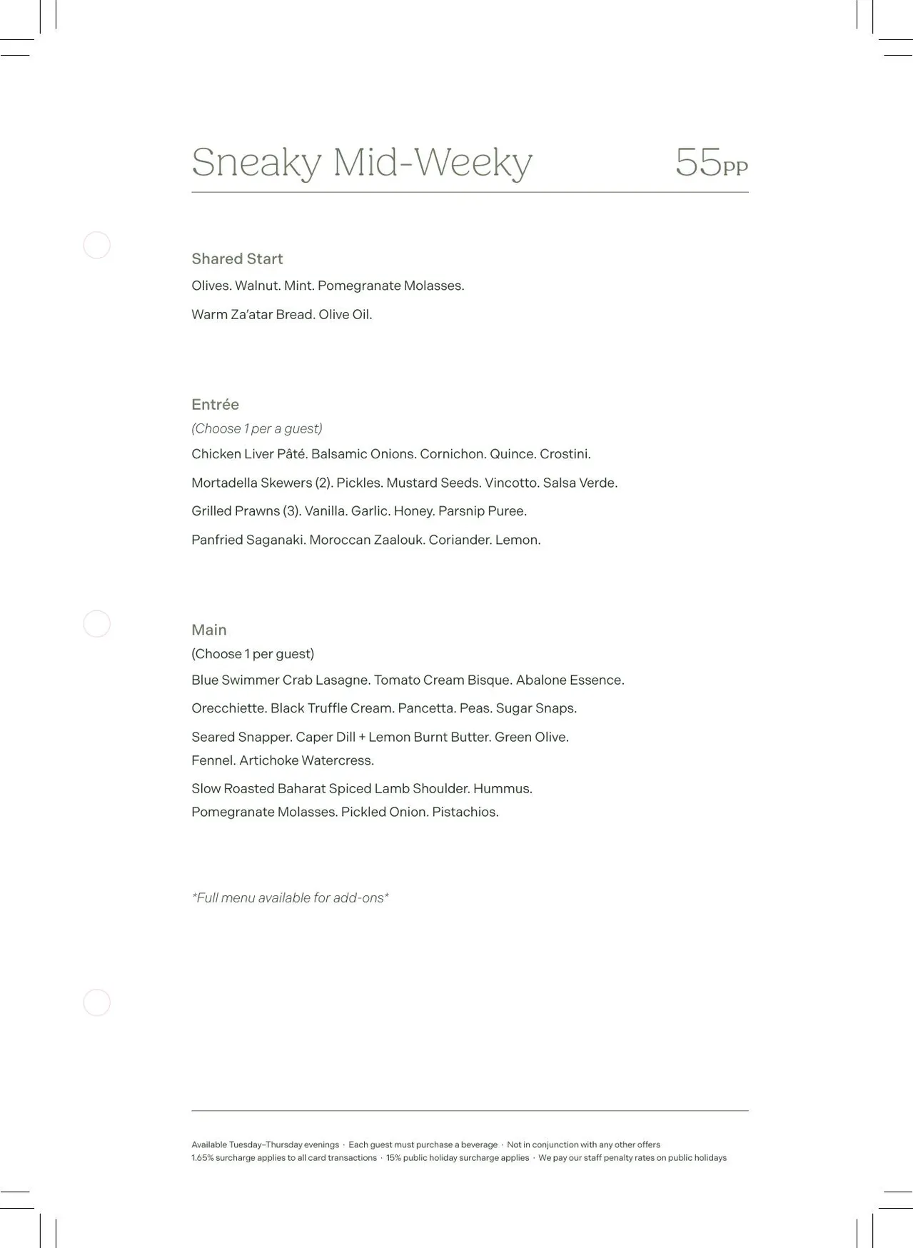 Nectar Kitchen & Bar menu, page 3