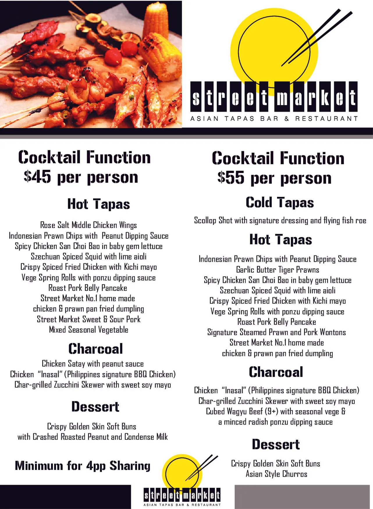 Street Market Asian Tapas Bar & Restaurant Kirribilli menu, page 4