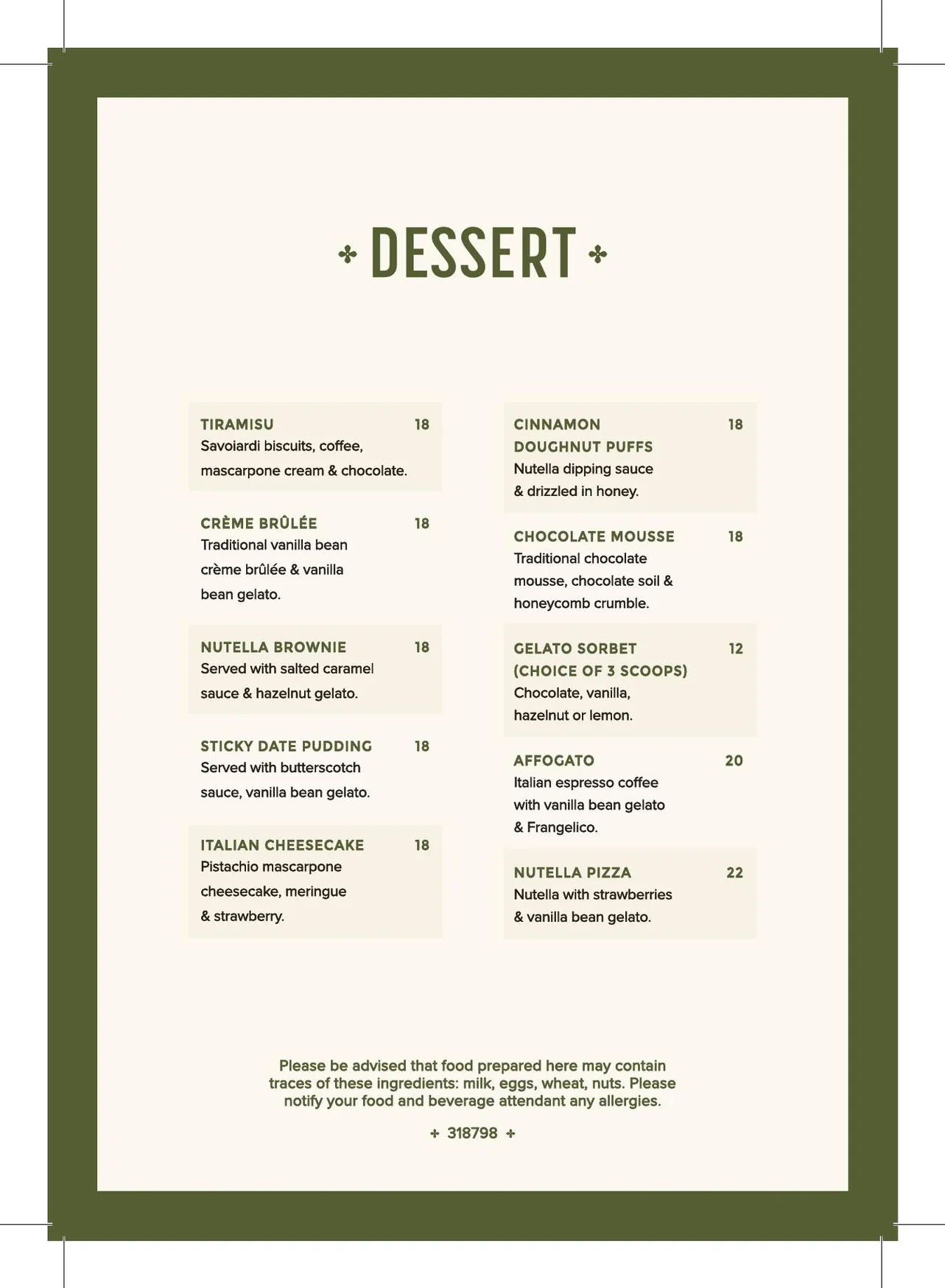 Enzos Cucina menu, page 3