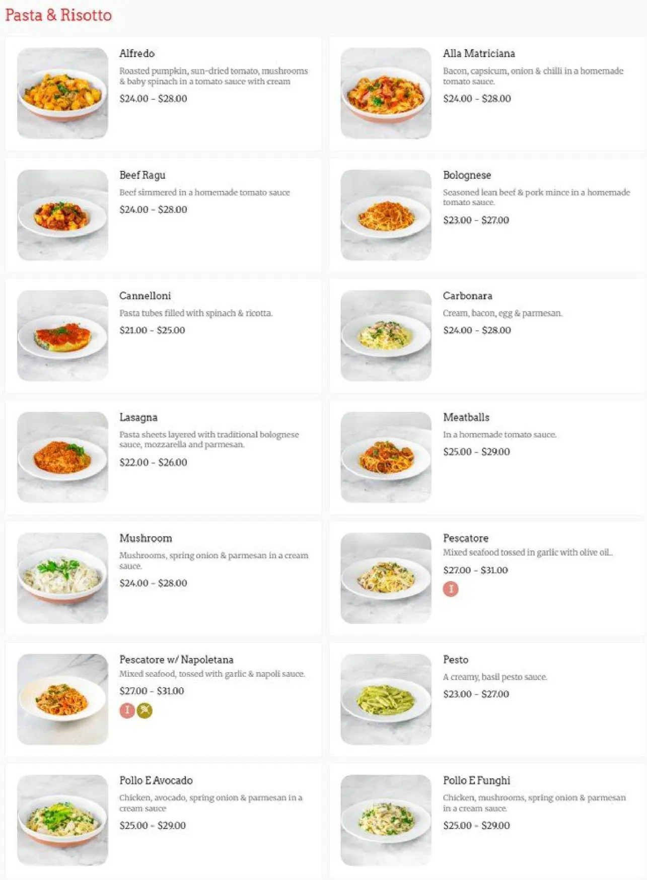 La Porchetta Lilydale menu, page 5