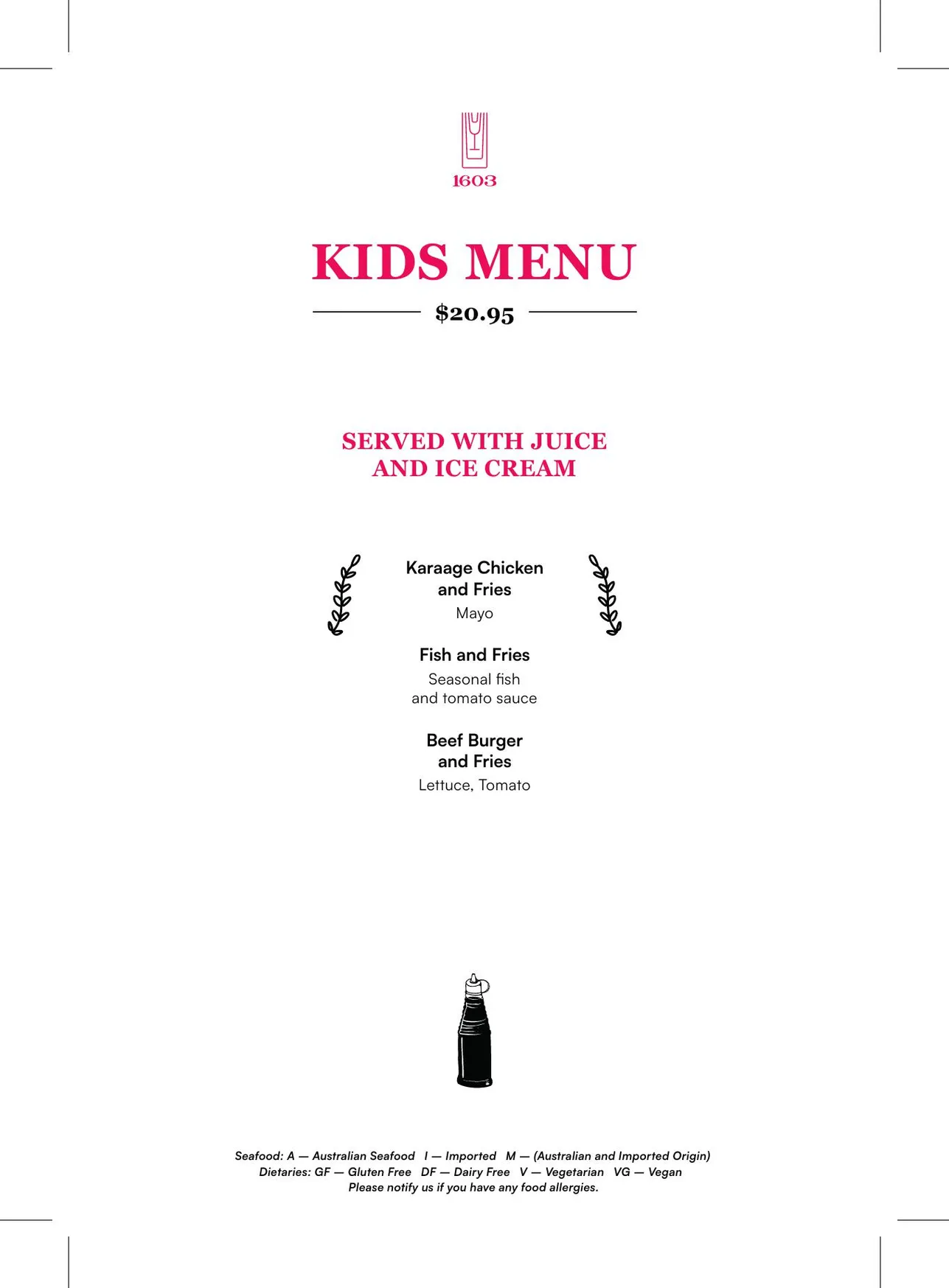 Bar 1603 menu, page 7