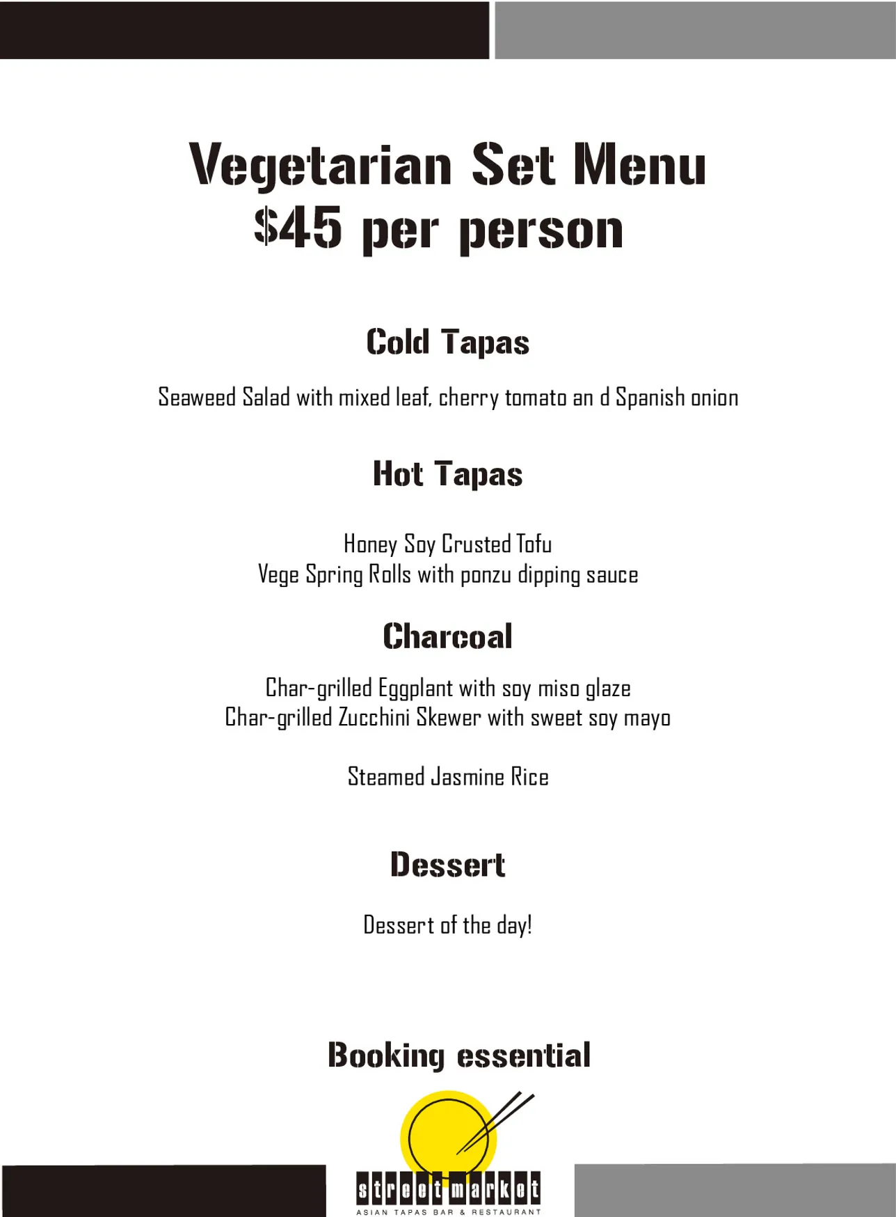 Street Market Asian Tapas Bar & Restaurant Kirribilli menu, page 12