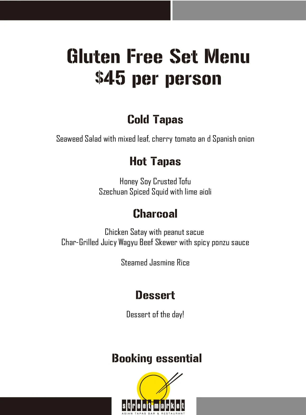 Street Market Asian Tapas Bar & Restaurant Kirribilli menu, page 11