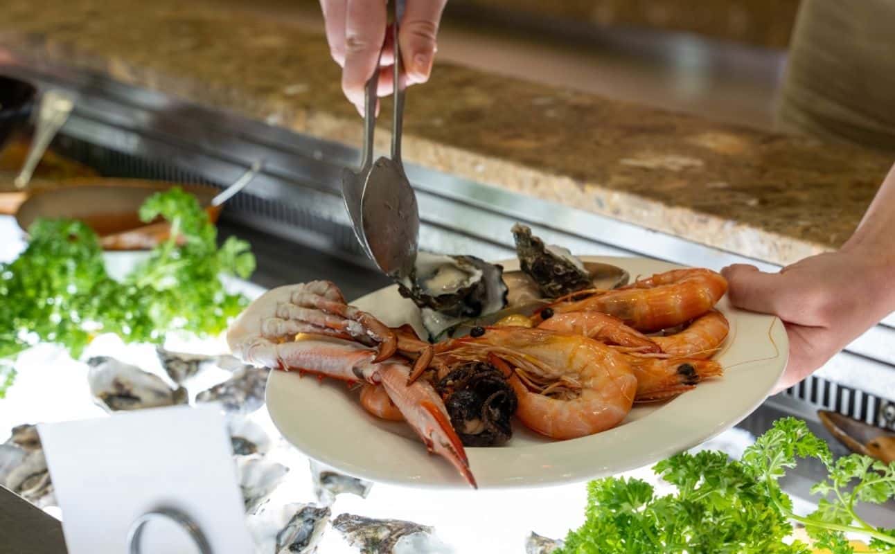 Enjoy Seafood, Vegetarian options, Gluten Free options, Restaurant, Highchairs available, Street parking, Table service, Wheelchair accessible, $$$$, Groups and Families cuisine at Waves Buffet Restaurant in Surfers Paradise, Gold Coast