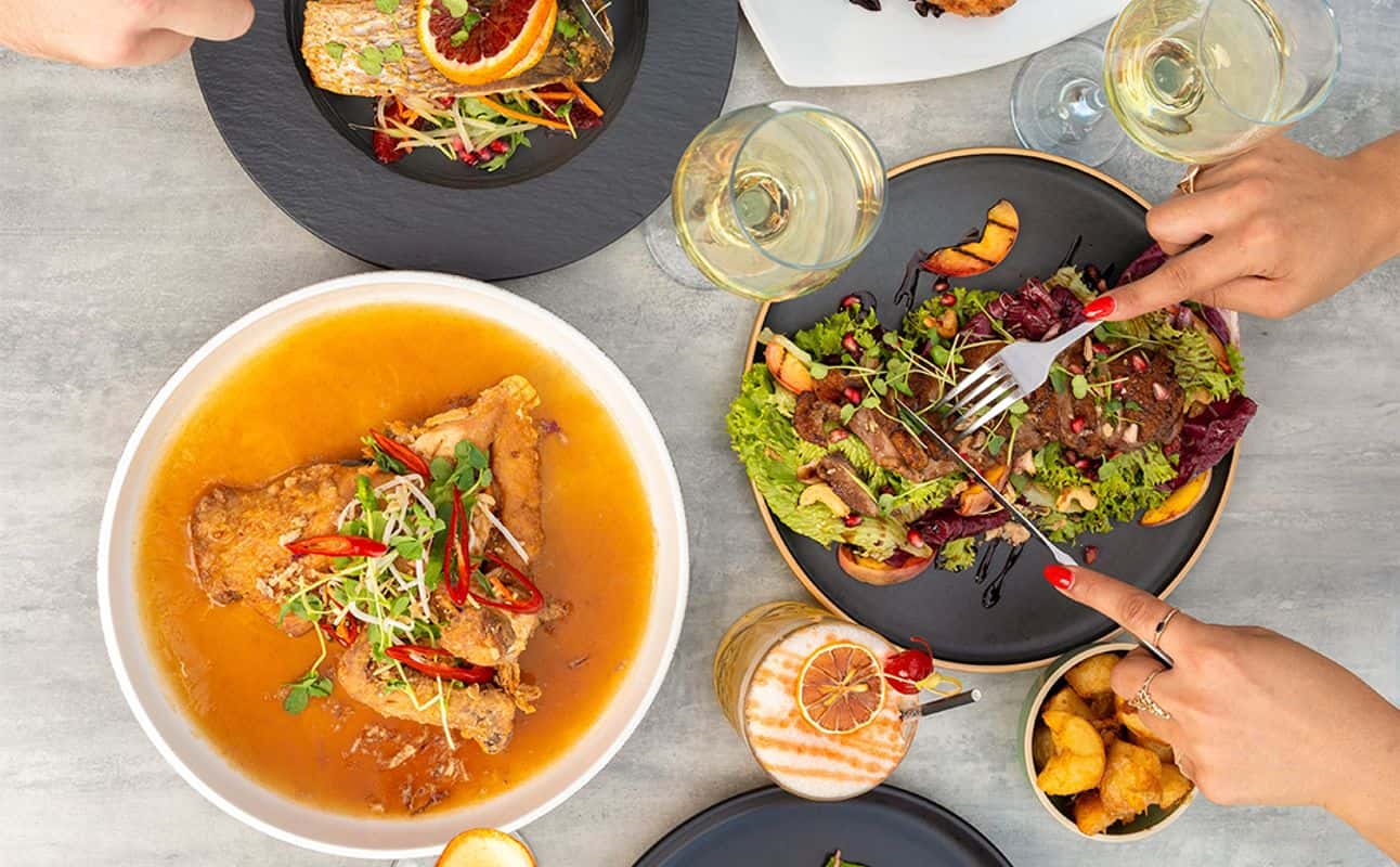 Enjoy International, Vegetarian options, Vegan options, Gluten Free options, Restaurant, Free wifi, Highchairs available, Street parking, Table service, Wheelchair accessible, $$$$, Groups and Families cuisine at Goldfish Bar and Restaurant in Pokolbin, Central Coast & Hunter Valley