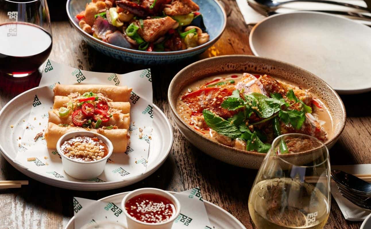 Enjoy Asian, Thai, Indonesian, Vegetarian options, Vegan options, Restaurant, Table service, Indoor & outdoor seating, Street parking, $$$, Families, Groups and Hidden gems cuisine at Ma Pa Me in South Bank, Brisbane